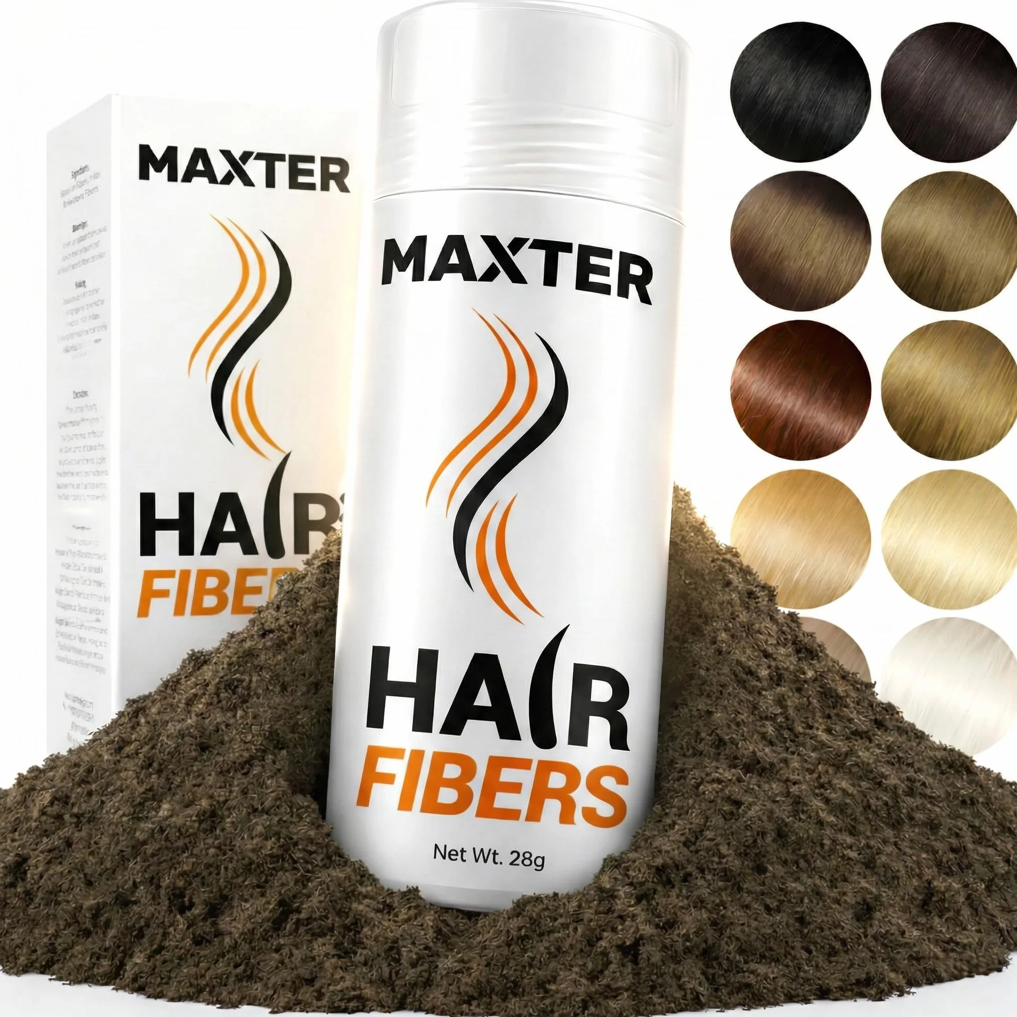 Maxter Microfibras Capilares Castaño Medio 100% Natural para Disimular Calvicie y Alopecia - Fibra Capilar Hombre y Mujer