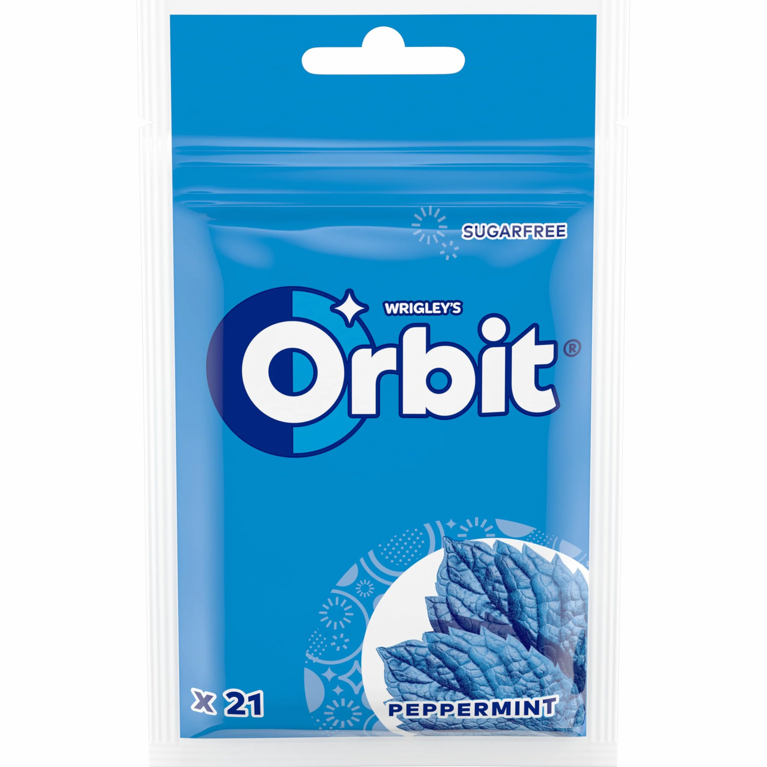 Orbit Bolsa de Chicles Sin Azúcar Sabor Menta Fresco Intenso Larga Duración 21 Chicles