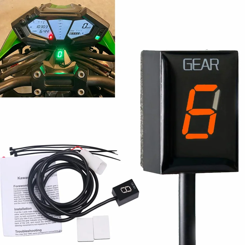 Indicador de marchas para motocicleta compatible con Kawasaki ZX6R ZX-6R ZX6RR ZX-6RR Z750 Z1000 Z 750 1000 ER-6N ER6N