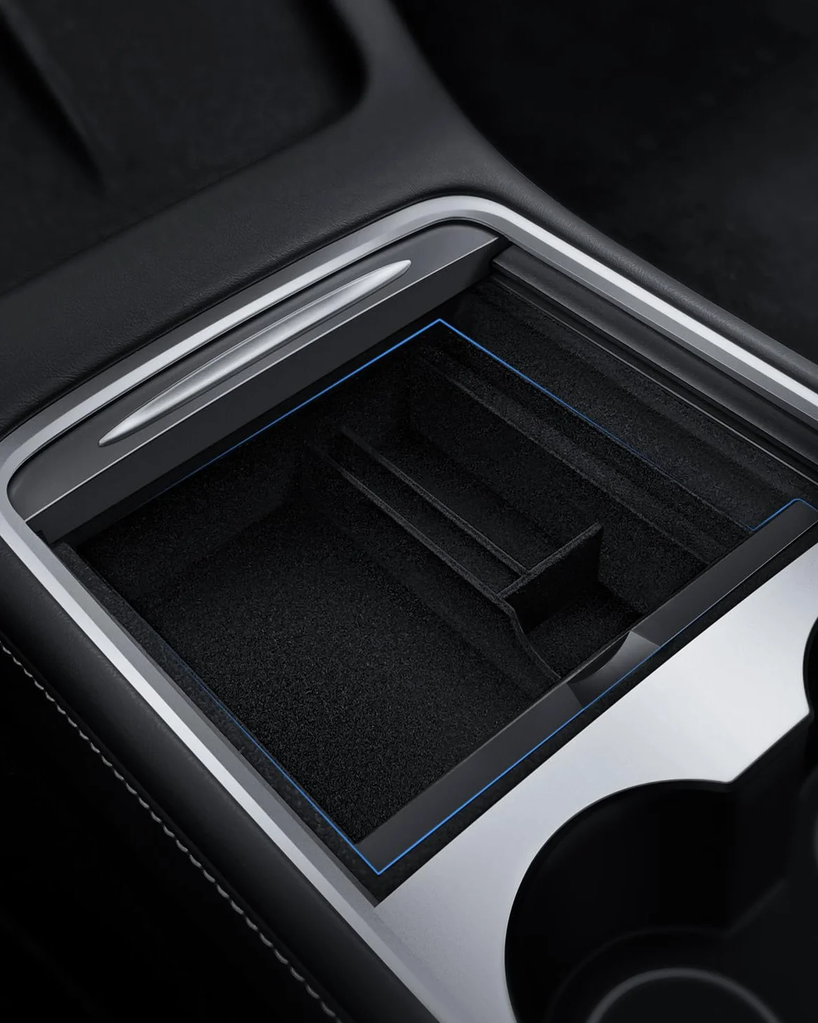 Organizer para Tesla Model Y 2021-2024 y Model 3 2021-2023 Bandeja Organizadora de Consola Central, Caja de Almacenamiento Cajón Oculta Accesorios para Tesla Model Y Model 3