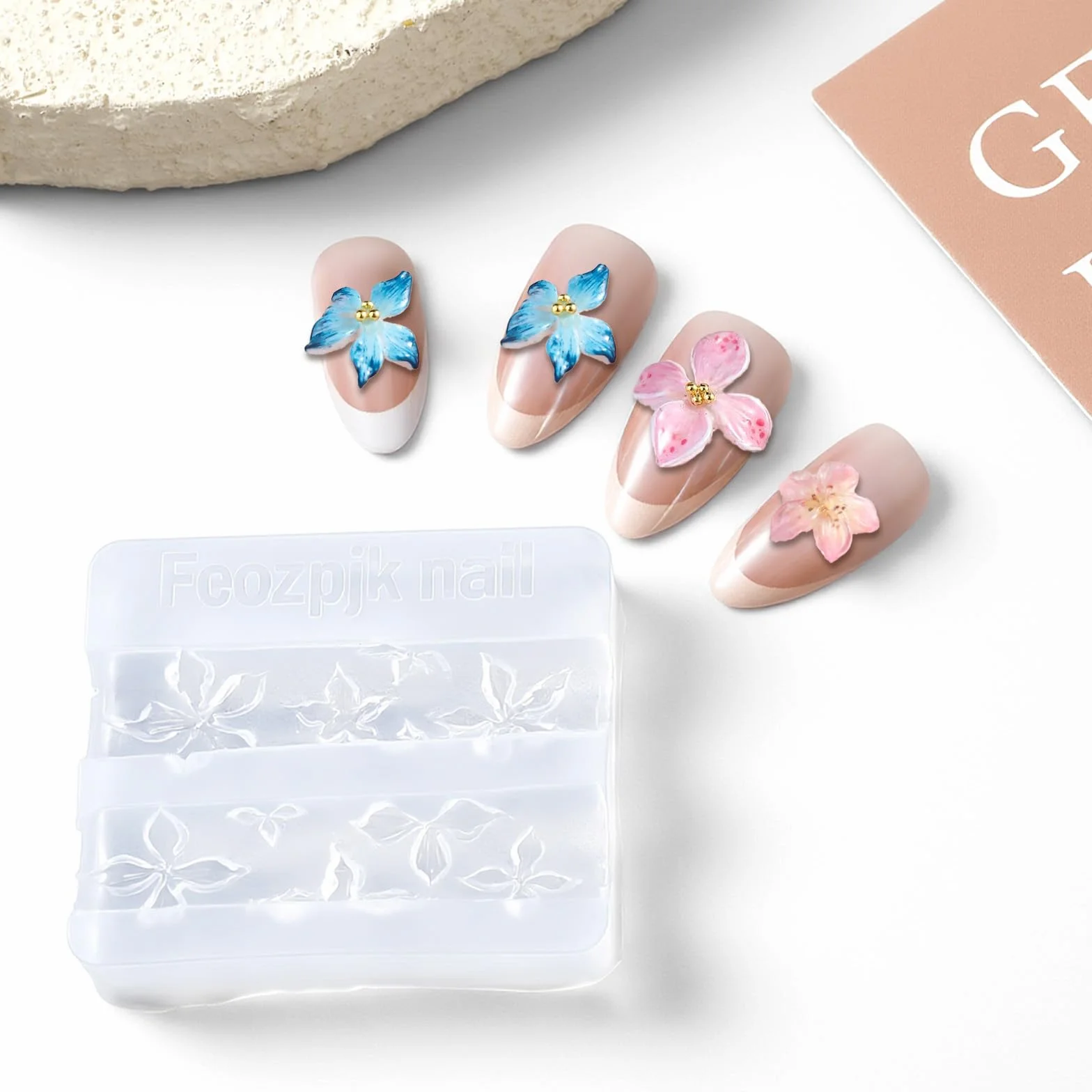 Moldes de silicona 3D flores Nail Art herramientas decoración uñas resina