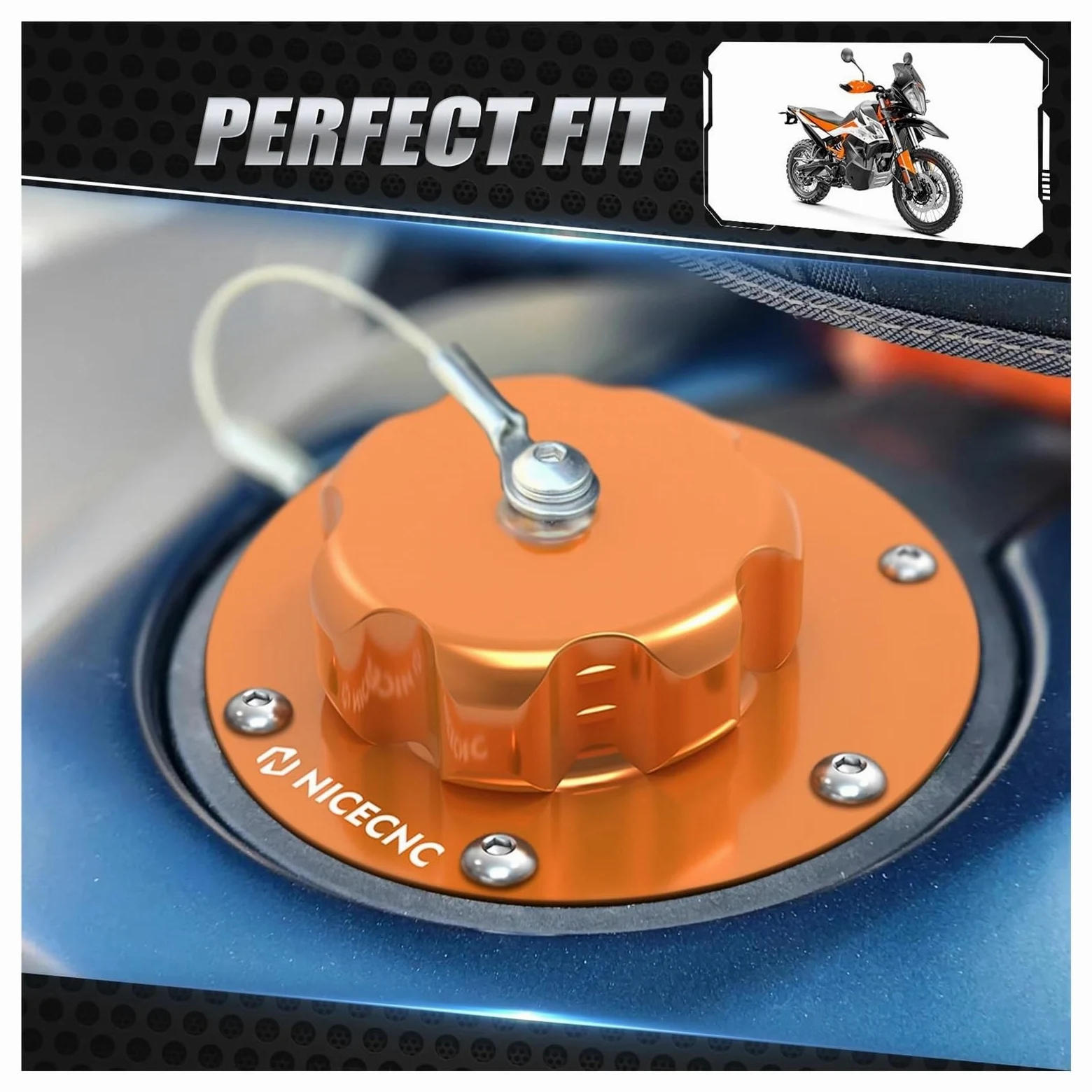 Kit De Tapa De Llenado De Combustible Y Aceite De Motor Para Motocicleta KTM 790 890 Adventure R 2019-2023 790/890 Adventure R/S/Rally 2019-2023(Orange)
