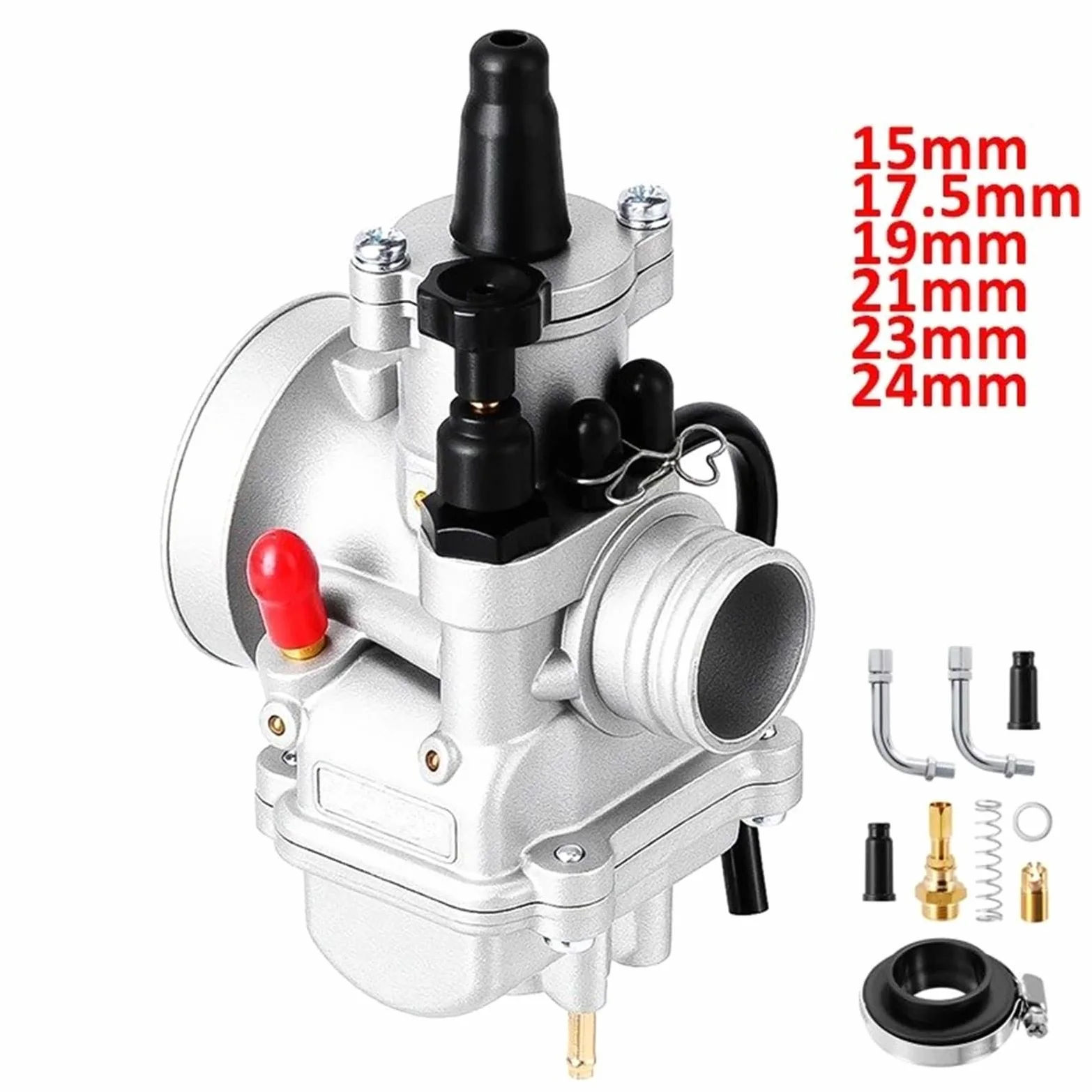 Carburador Para Polini CP 15/17,5/19/21/23/24mm Para Carburador Universal Con Kit De Estrangulación Conexión Filtro Aire Carburadores Cortacésped(19mm A)