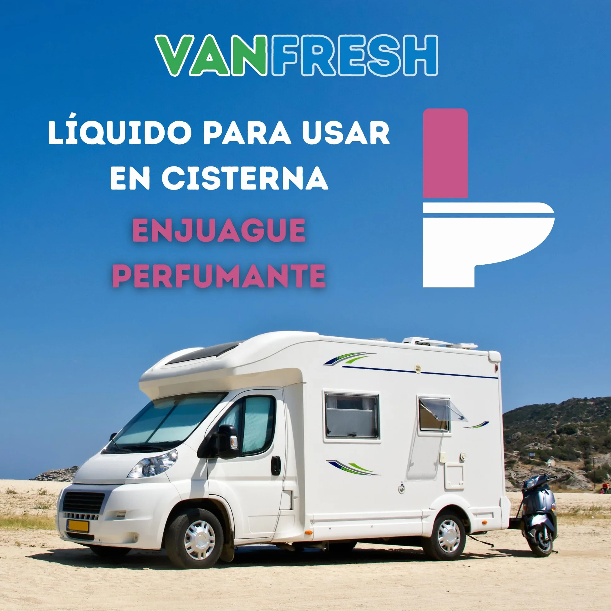 Vanfresh WC Rinse – Líquido para Cisterna de WC Químico 5L | Aroma Intenso y Frescor Duradero para Inodoros Portátiles, Autocaravanas y Camping