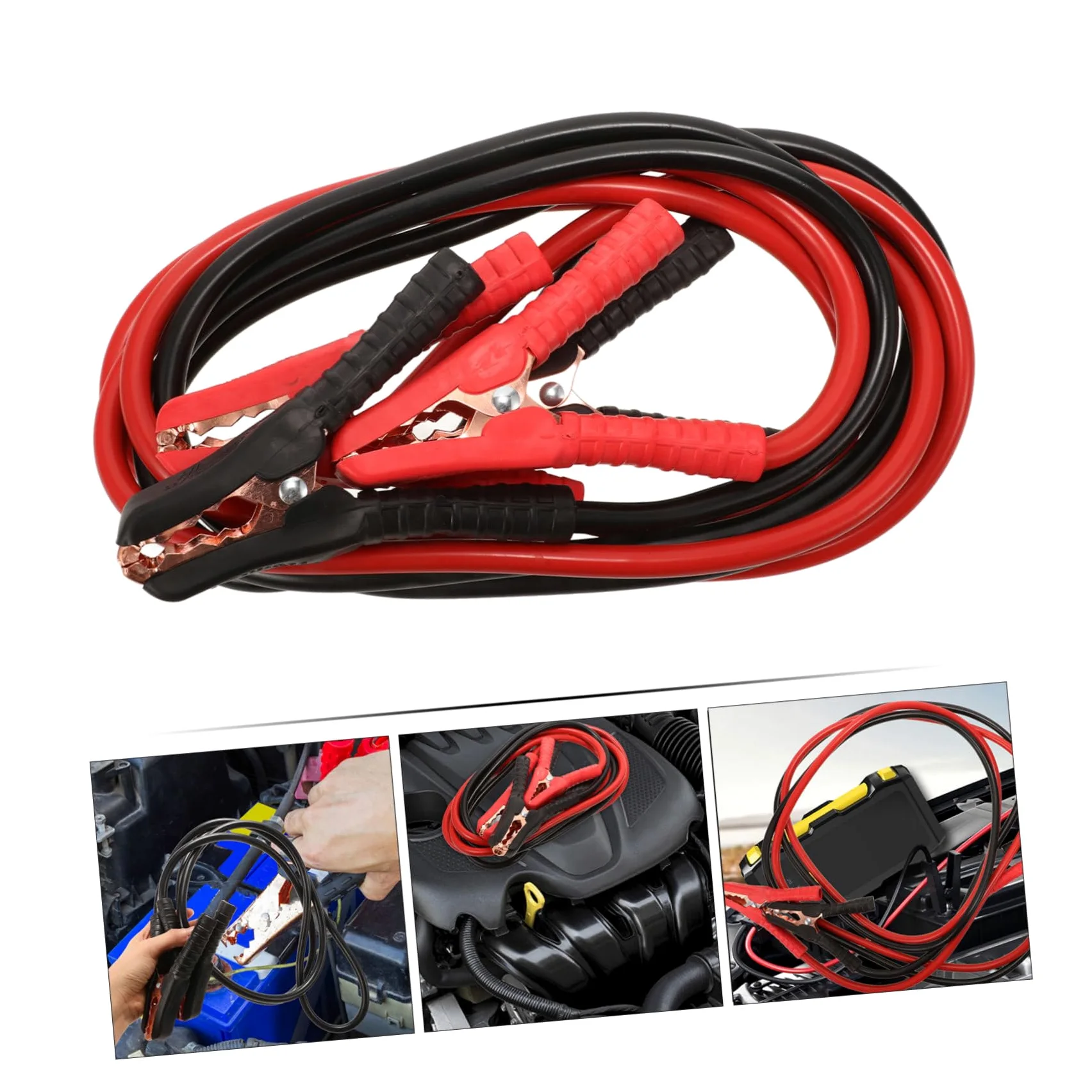 Cable de Arranque de Batería de Coche 2, 5m Cobre Plástico | Vehículo y Batería, Uso en Emergencias, Conexión Práctica y Cómoda, Referencia Eléctrica
