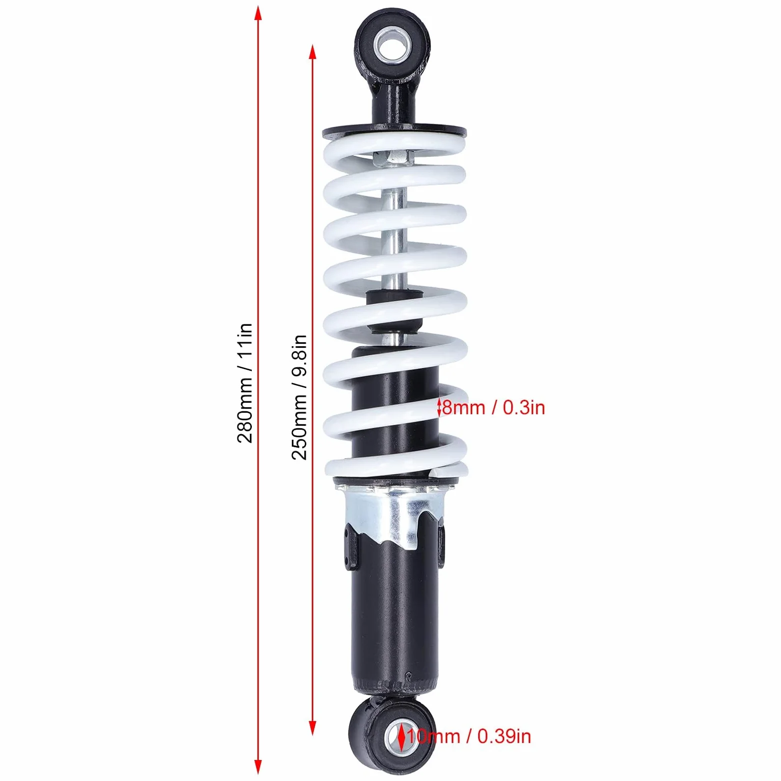 Amortiguador de Motocicleta, Amortiguador de Suspensión Universal de 250mm Resorte de Choque para 50cc 70cc 90cc 110cc Dirt Pit Bike Ciclomotor Quad (2Pcs)