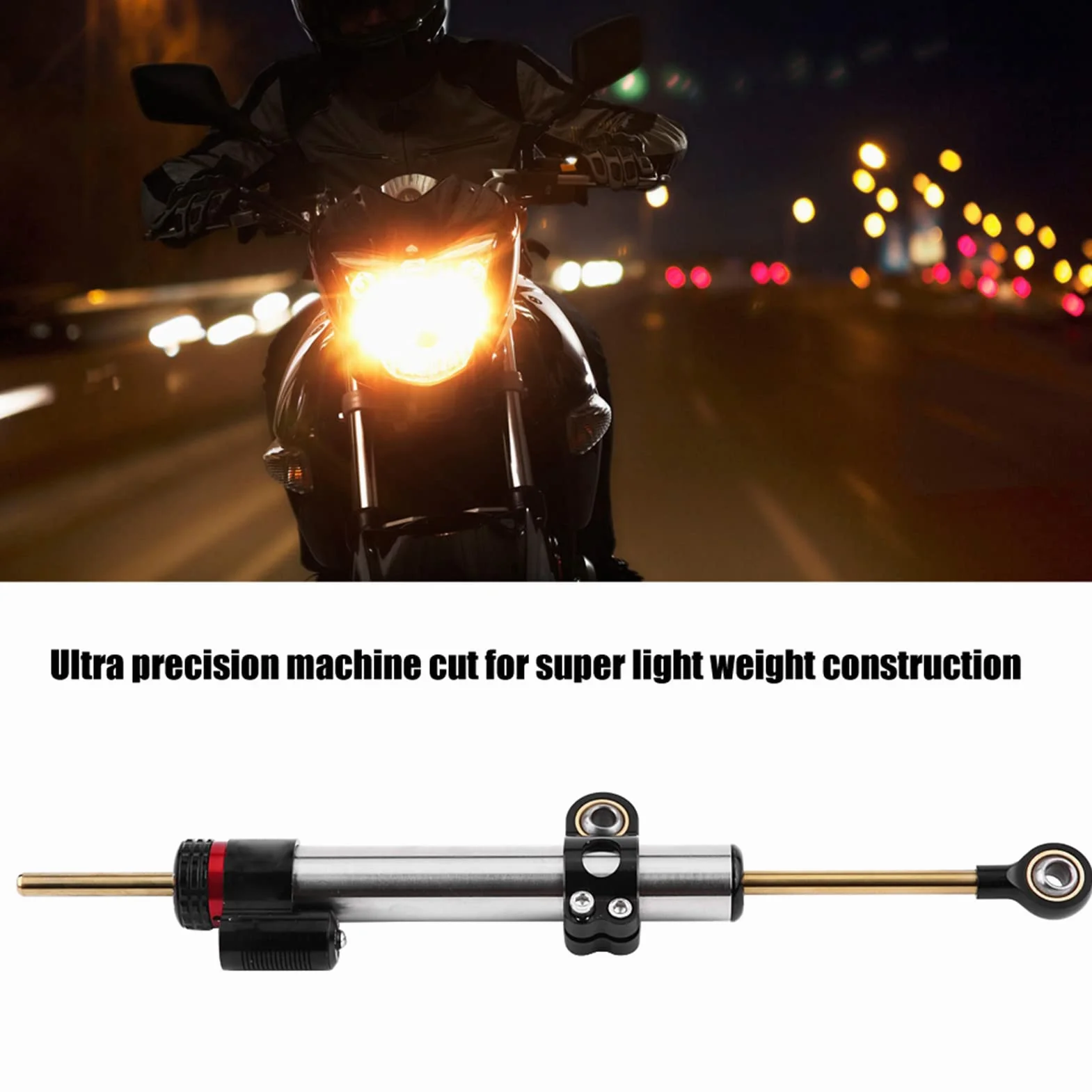 EBTOOLS para amortiguador de dirección de motocicleta para steering damper para steering damper motorcycle Estabilizador de aluminio universal ajustable de amortiguador de dirección de motocicleta