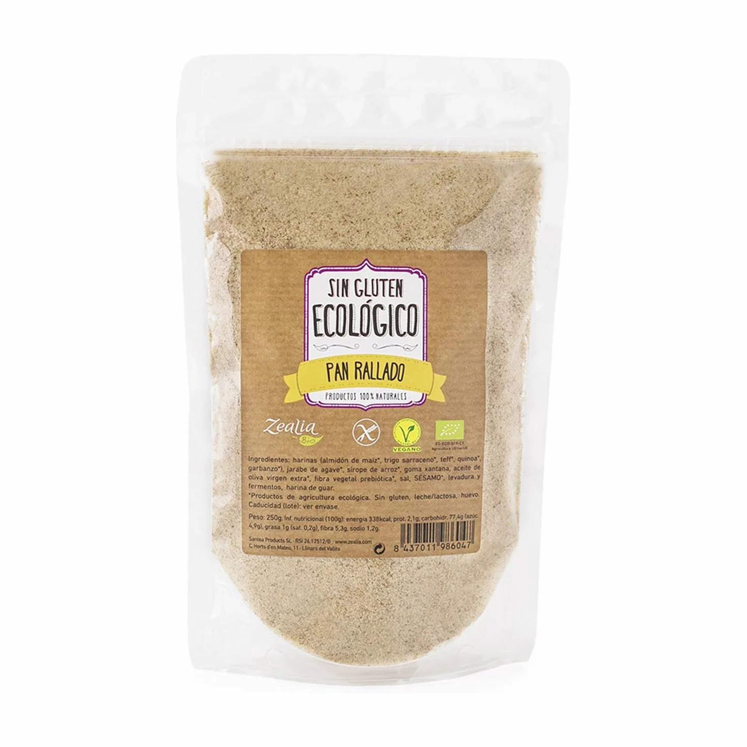 Pan Rallado Ecológico Sin Gluten Bio 250 g