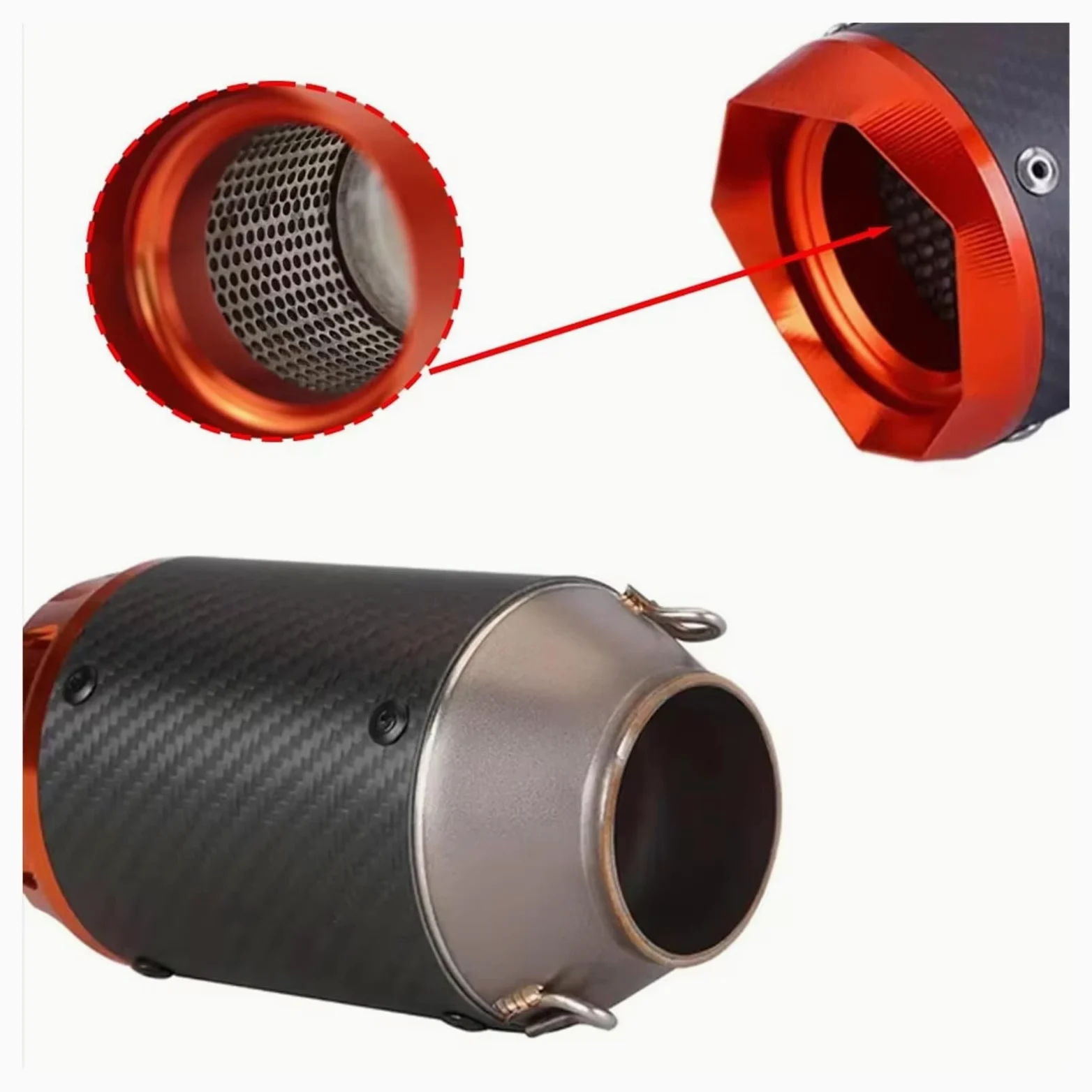 silencioso escape moto Para z900 Para R6 Para S1000RR Para S1000XR | Silenciador de escape de 51 mm, escape universal para motocicleta GP con pegatinas y fibra de carbono DB Killer(TypeA2)