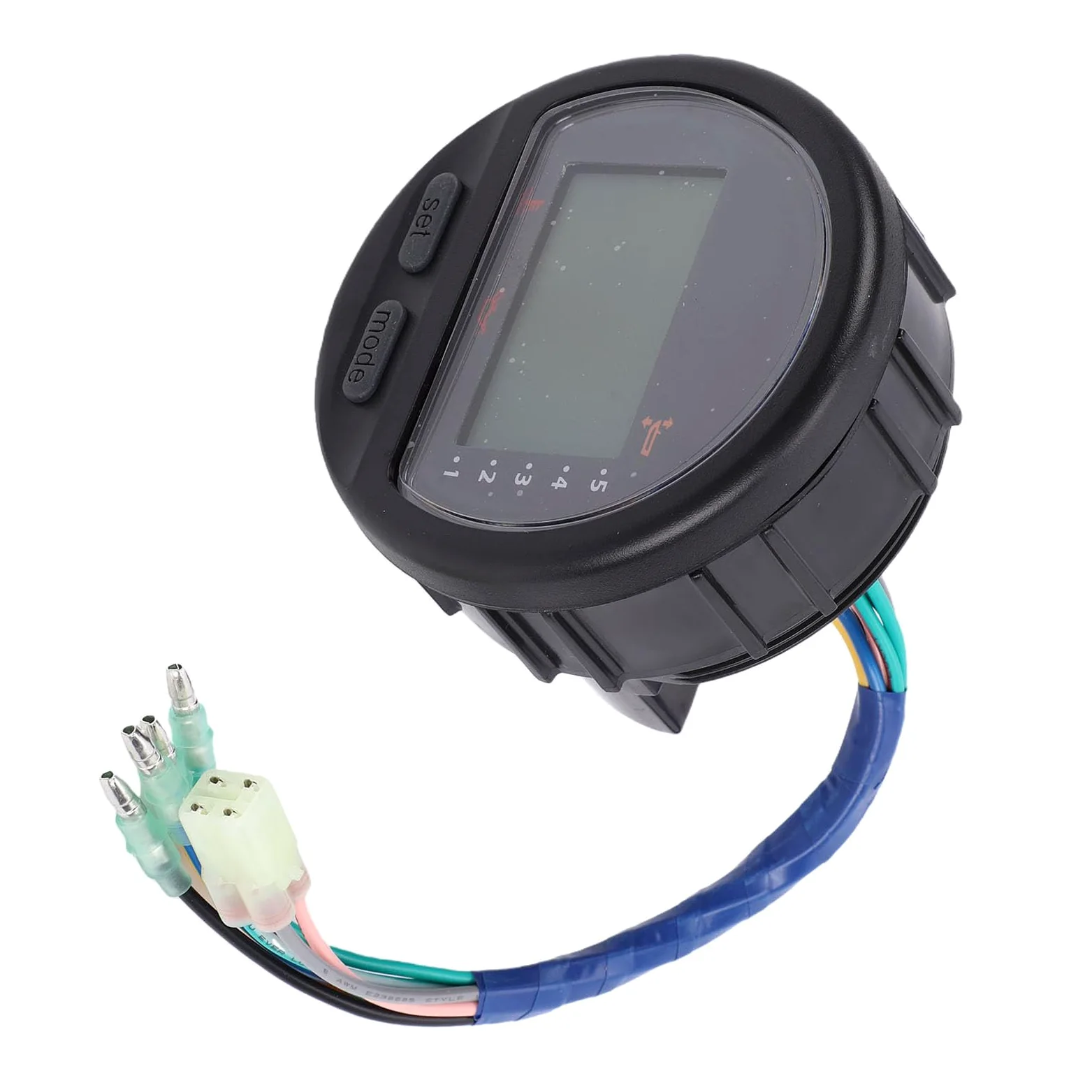 Akozon Tacómetro Digital Externo Multifunción, Pantalla LCD con Velocidad de RPM y Seguimiento de Horas, Incluye Soporte de Montaje y Arnés de Cableado