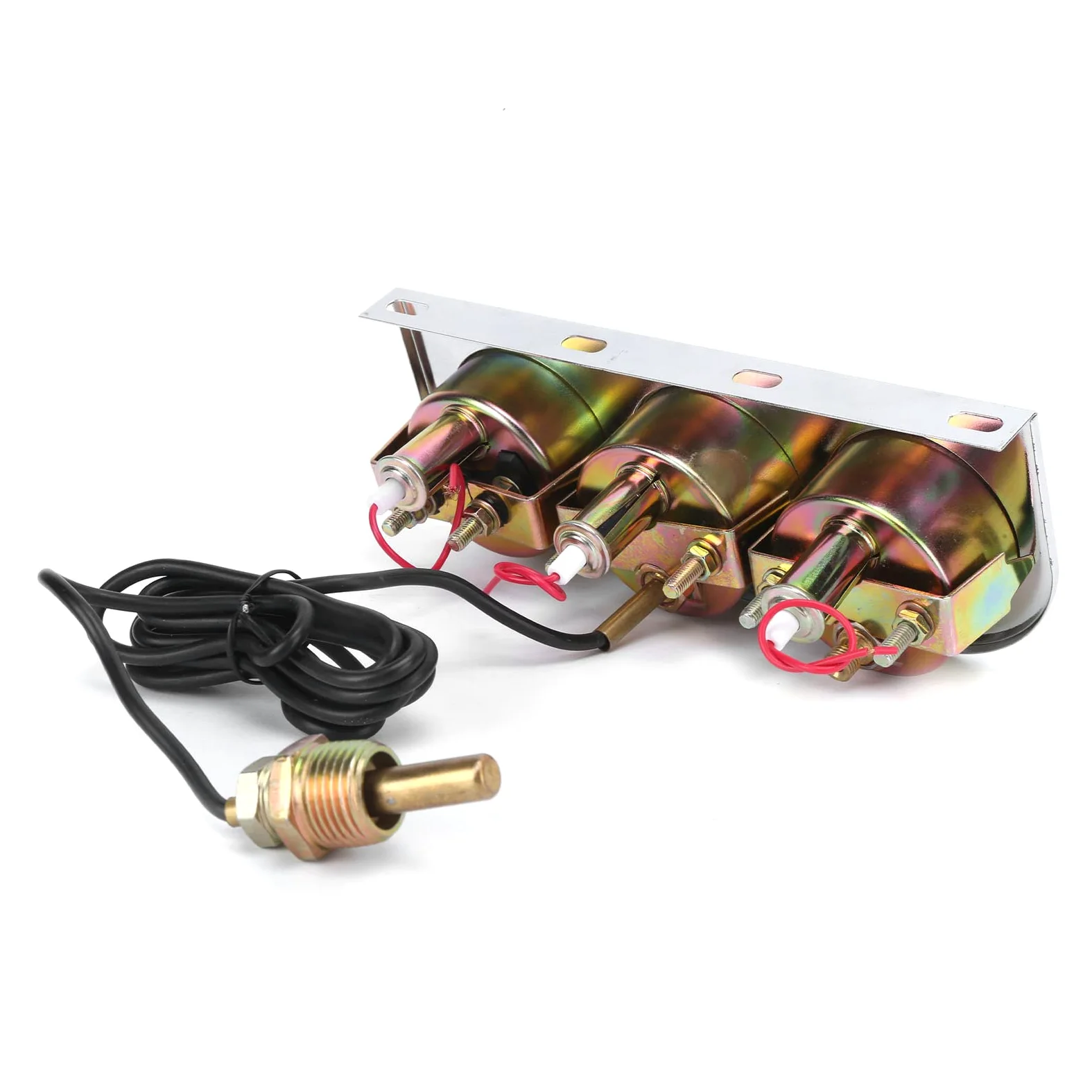 Medidor Triple 2 Pulgadas 12V Temperatura Agua Presión Aceite Amperios Automóvil Barco Camión
