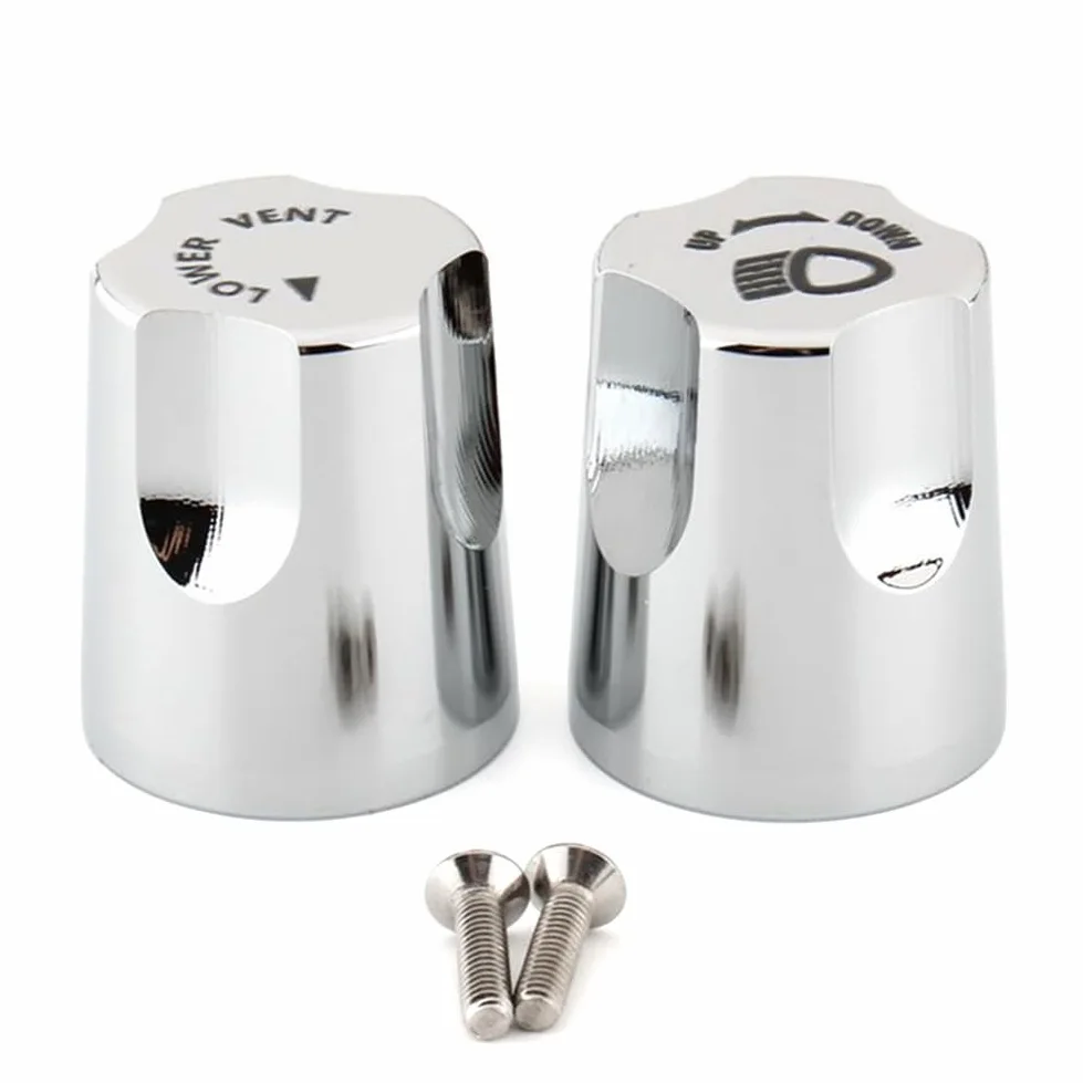 Perillas de ajuste de subida/bajada de faros cromados Cubierta de aluminio para motocicleta para GL1500 88-00