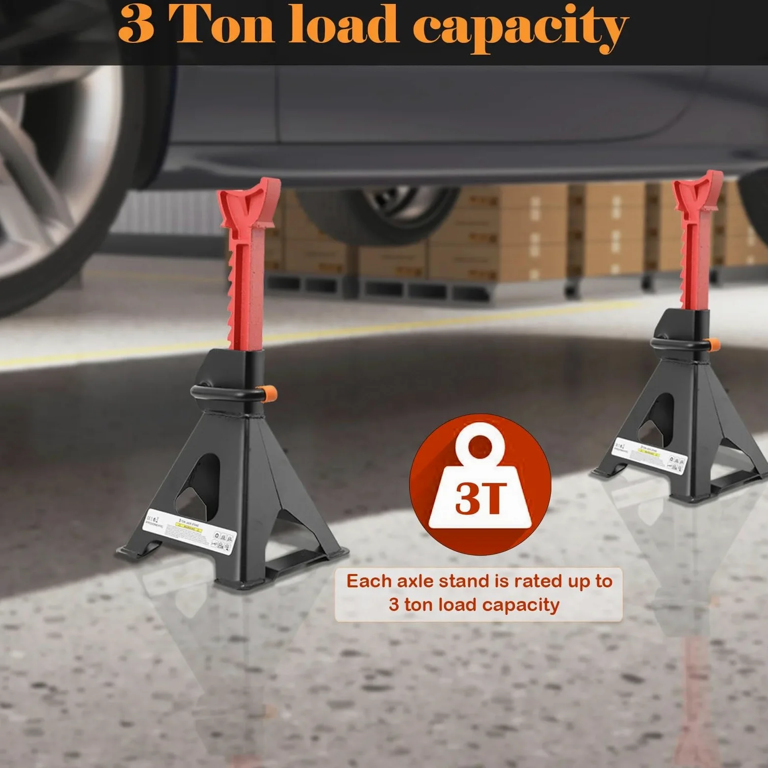 Soportes de Eje de 4 Piezas para Coche y Caravana, Eje Resistente de 3 toneladas