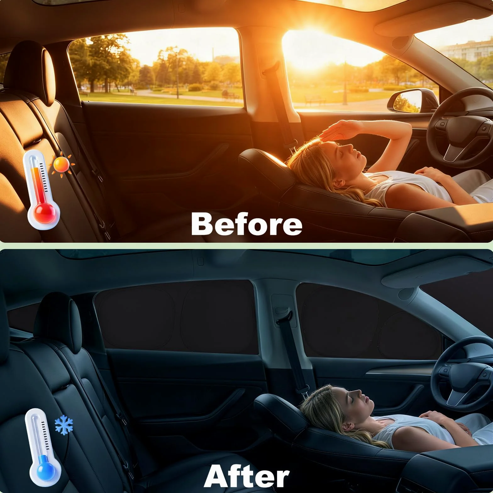 Parasol para VW Sharan 2010-2020 Parabrisas Ventanas Laterales y Trasera | YGYQZ, 100 % Opacidad, Ajuste Perfecto, Tejido de 6 Capas Reforzado, Efecto Refrescante, Protección UV, Privacidad Total
