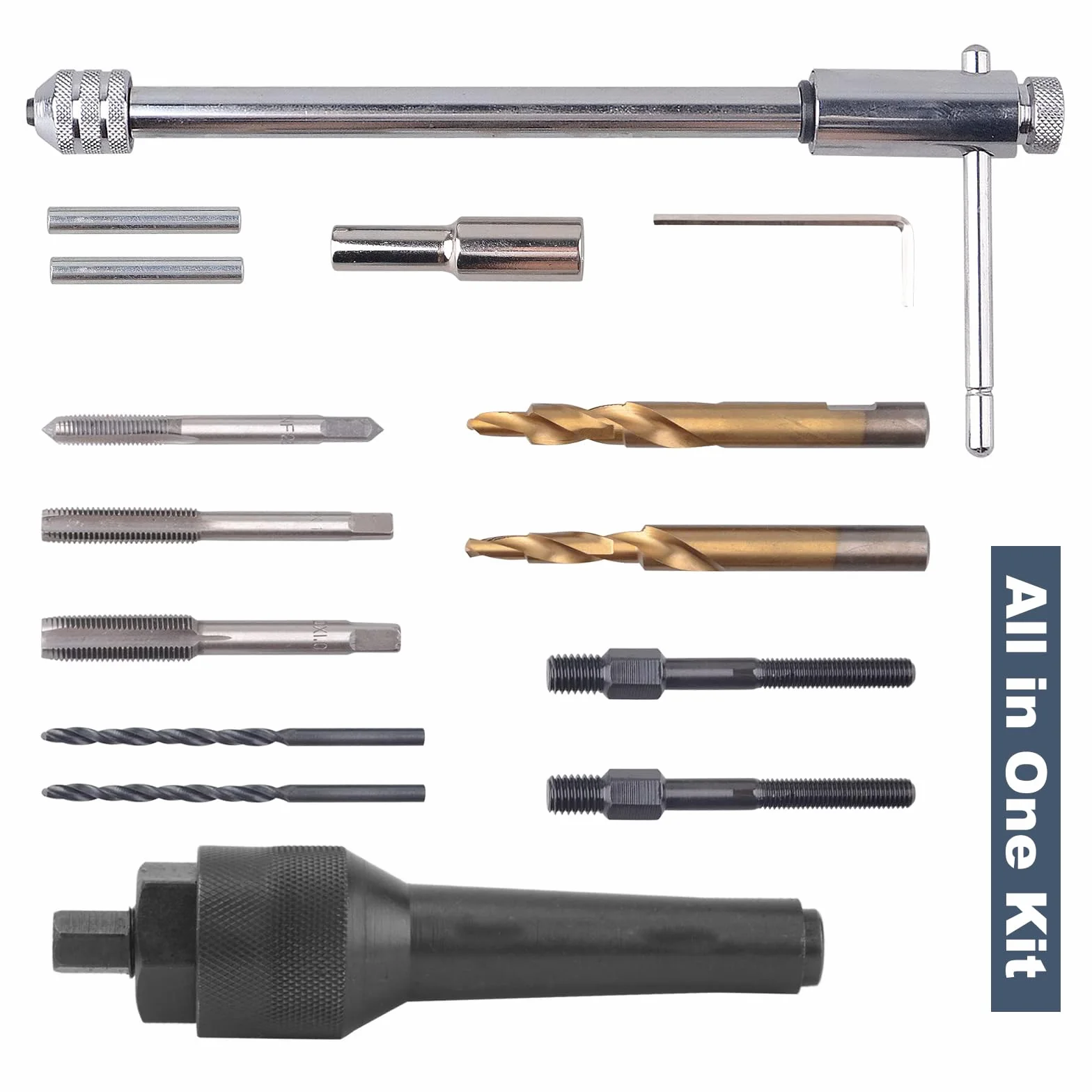 FreeTec 16 pzas Extractor Bujías Incandescentes, M8 M10 Herramienta Desmontaje Bujías de Incandescente Rotas, Kit Reparación Llave Rosca Bujía Incandescencia para VW Mercedes Opel CDI