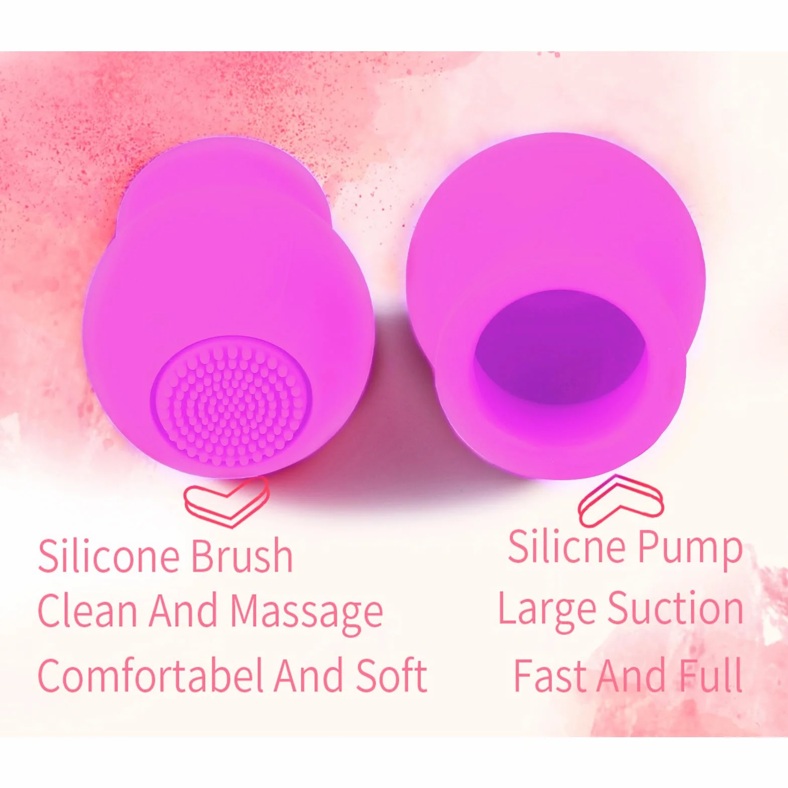 Bomba de Labios de Silicona 2 Colores para Masaje Facial con Cepillo