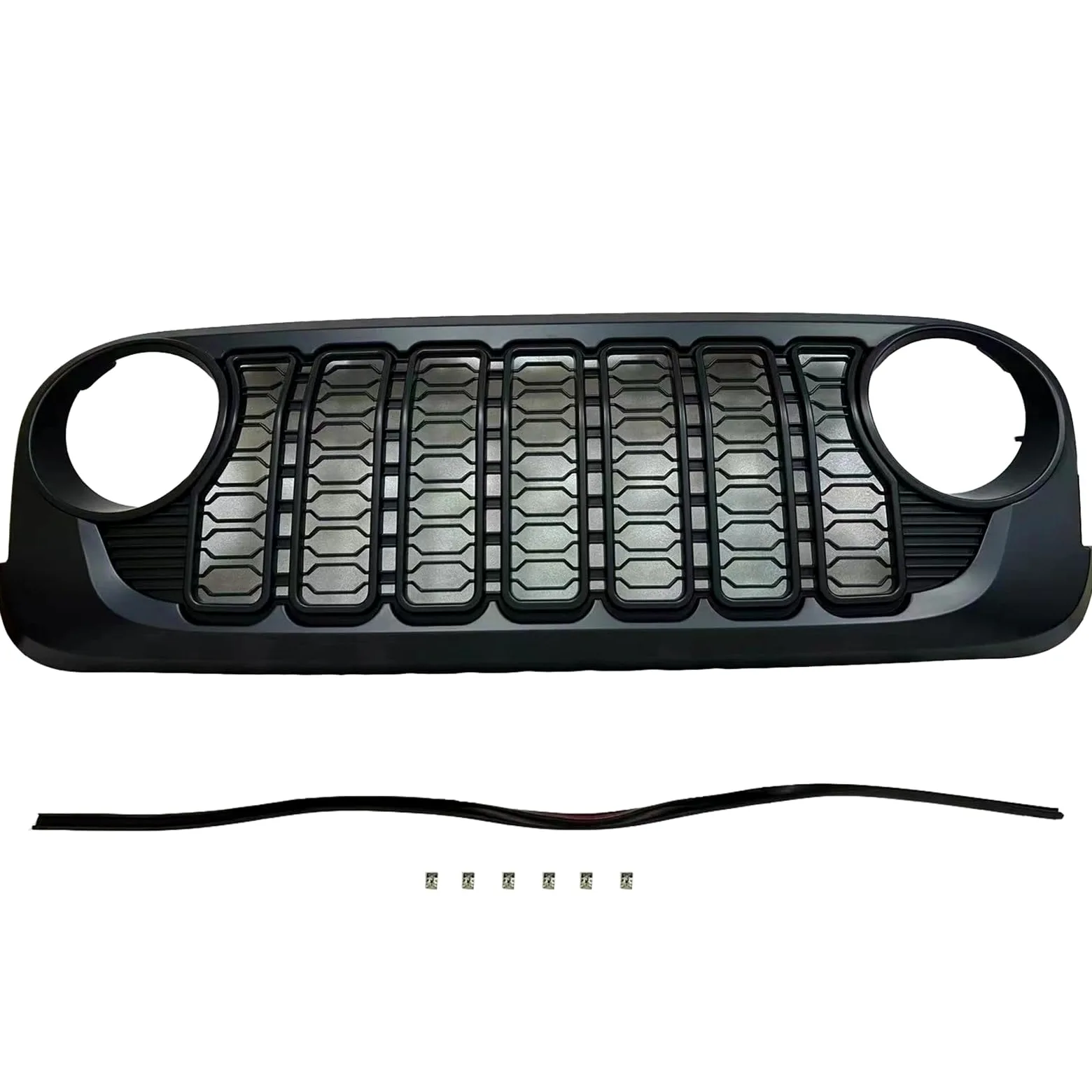 Parrilla Delantera para Jeep para Wrangler JK 2007-2017 J400 A España 2024 Diseño Parrilla Delantera ABS Estilo Parrilla JK A JL Parrilla Frontal Cromada