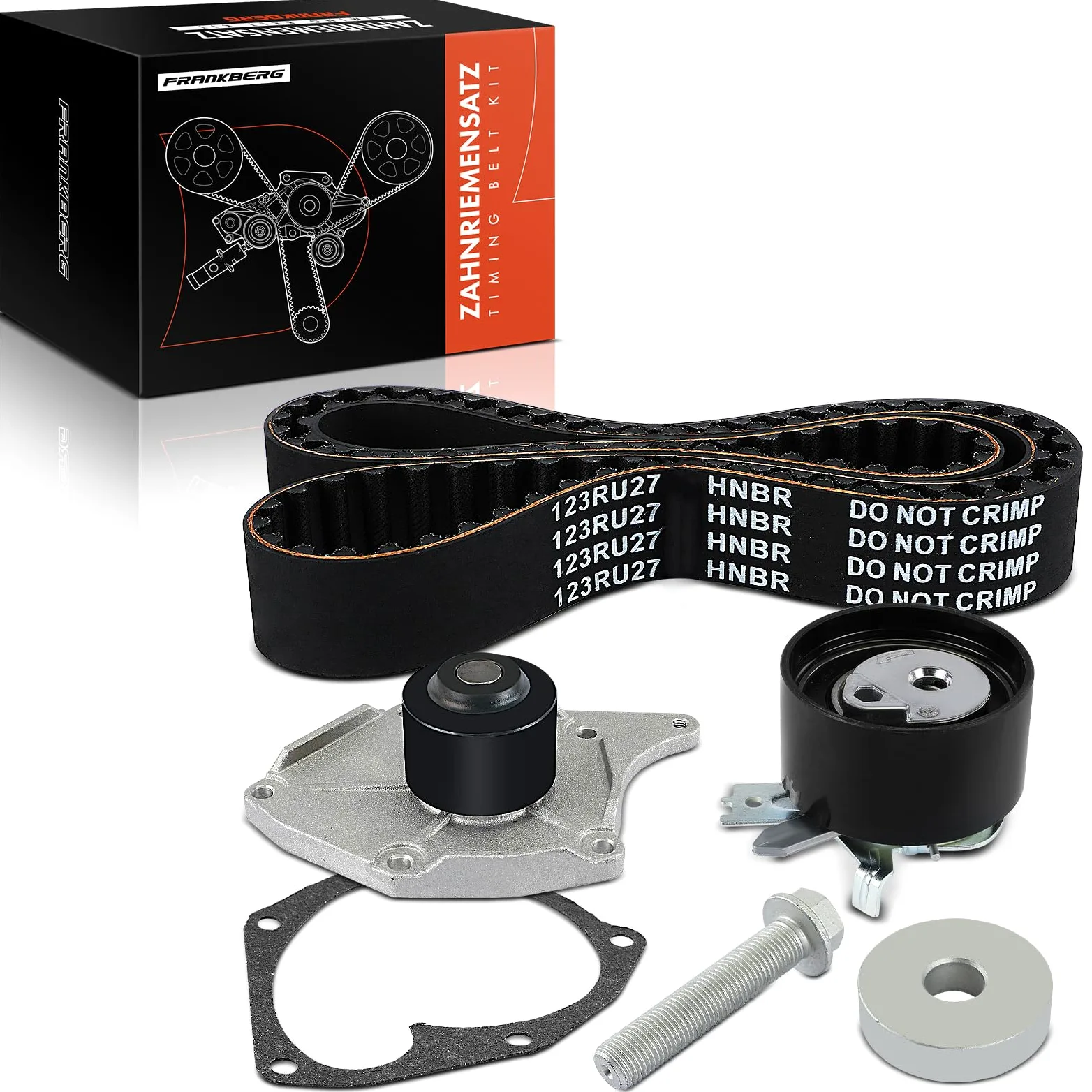 Frankberg Polea tensora de la correa de distribución tensor de la correa | 7883-13097, Riemenspanndämpfer Keilrippenriementrieb UmlenkFührungsrolle; Compatible con: Caja Kubistar X76, Finca Logan I