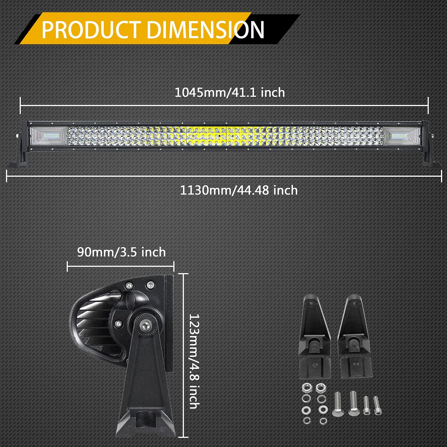 AUXTINGS 42 Pulgada 540W LED Barra de luz 7D Foco de inundación de Haz Combo Impermeable Doble Fila LED Luces de Buceo de Trabajo para Todoterreno vehículo