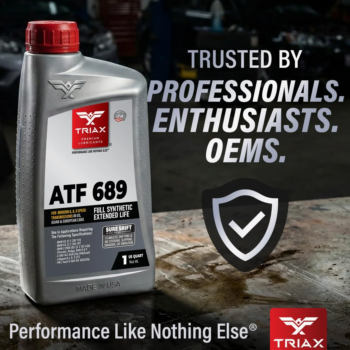 TRIAX ATF 689 Full Synthetic – Para Transmisiones Automáticas ZF 6HP 8HP 9HP – Compatible con Jeep Chrysler Dodge RAM Audi BMW Land Rover Mercedes Benz Porsche y Más – 946 ml (4,73 L (5 Quarts))