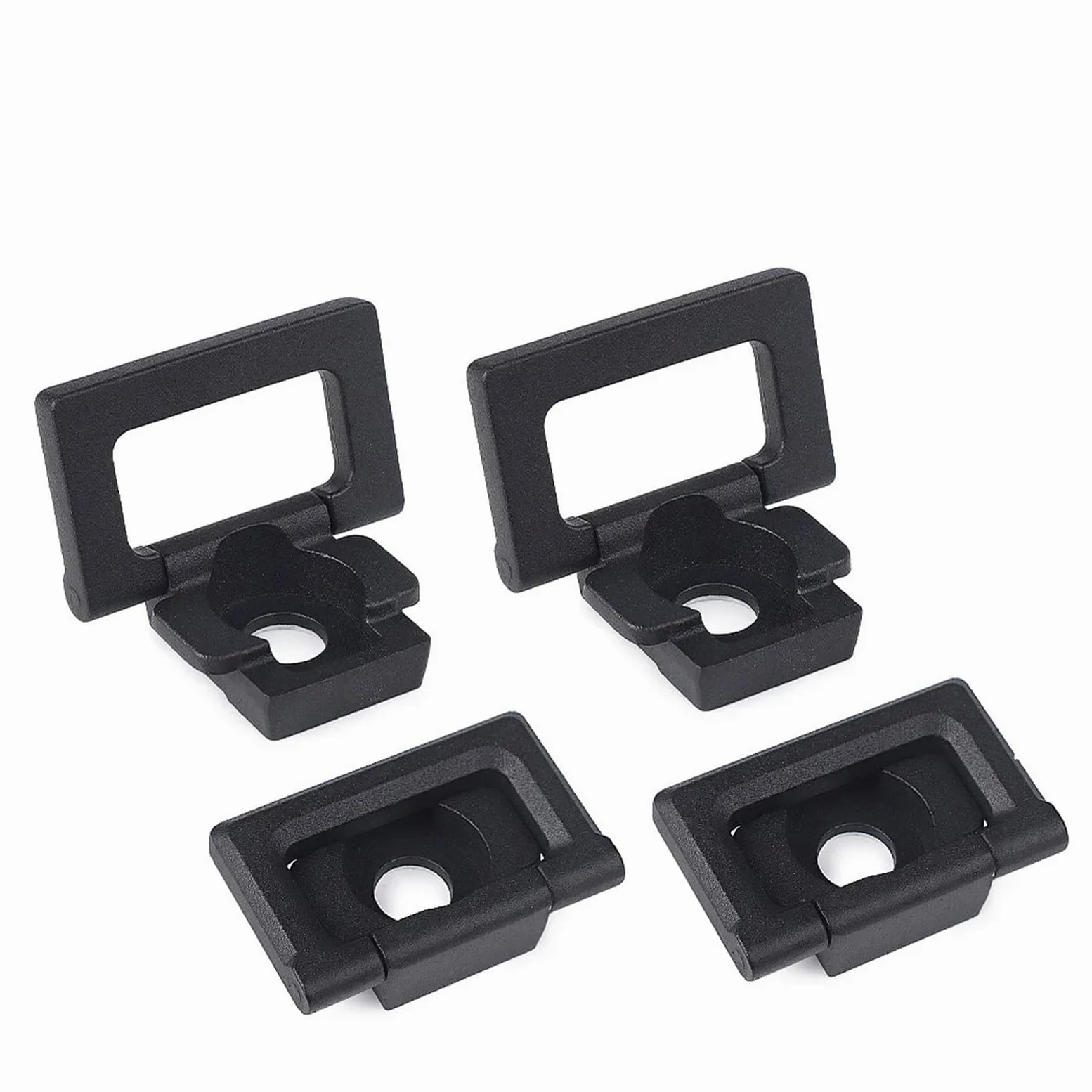 Anclajes de amarre con anillo en D aleación negra, 4 Uds., for carga plataforma camión