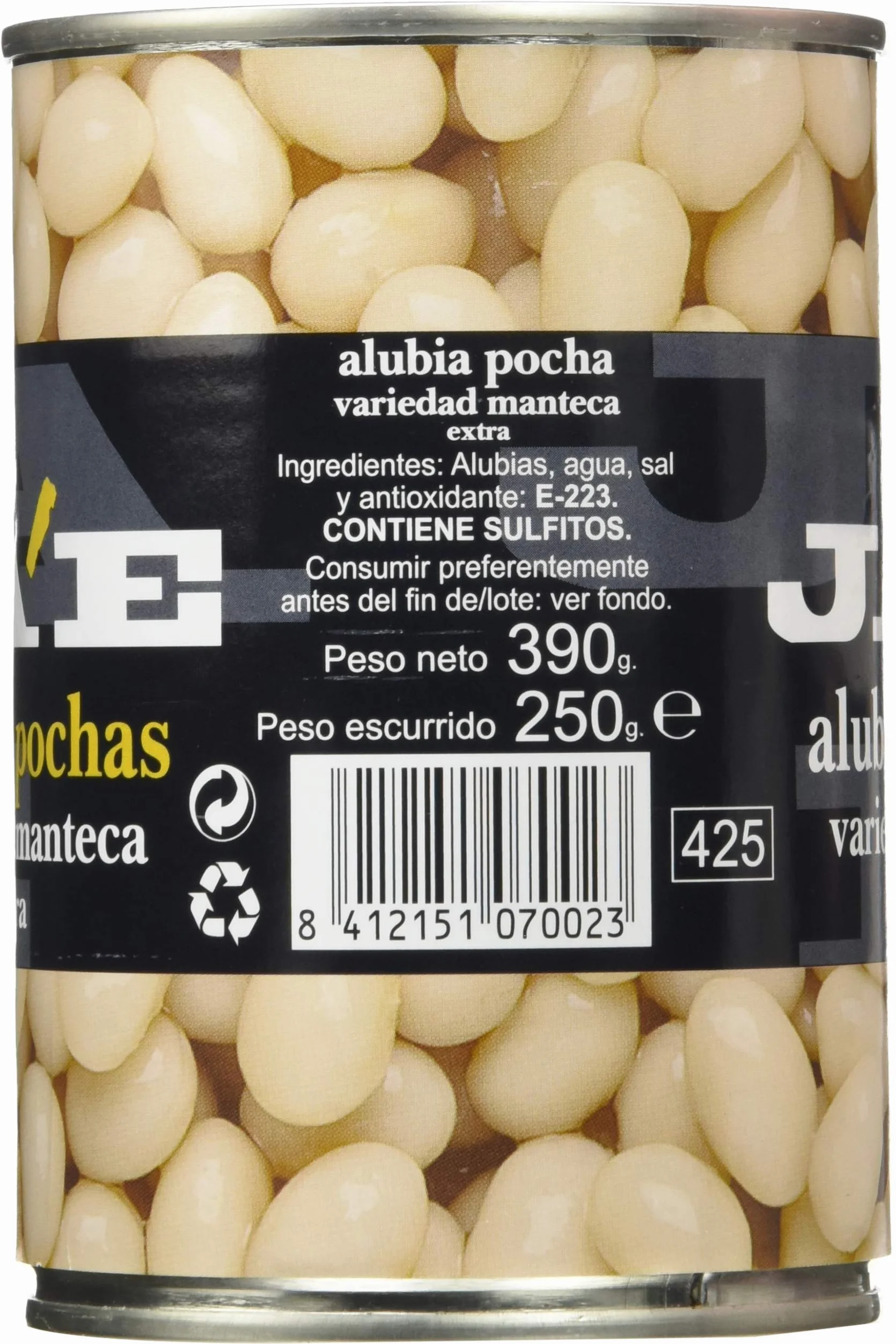 Alubia Blanca Pocha Legumbre Cocida Paquete 6 x 250 gr