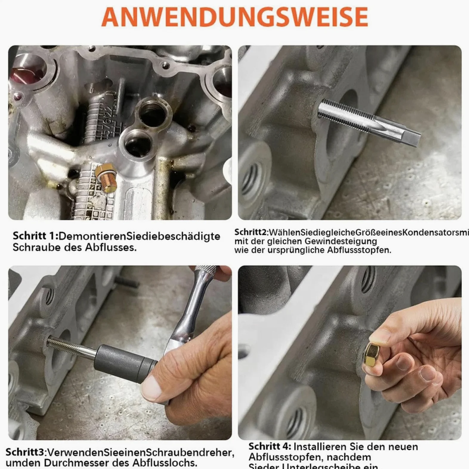 Kit Reparación Tapón 114 Piezas Herramientas Restauración Roscas Macho | Herramienta Para Tapón Motocicleta Mecánica Máquina Marino Carga Resistencia A
