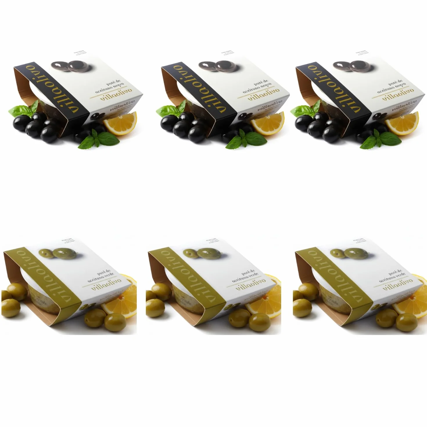 Paté de aceitunas verdes y negras 100% natural 125 g Pack 6 uds