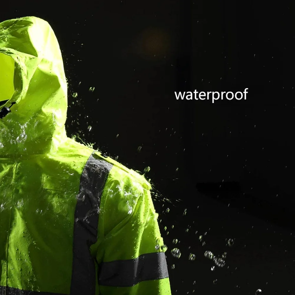 Chalecos Reflectantes de Alta Visibilidad, Tamaños múltiples del Amarillo Fluorescente Chaleco reflexivo Caliente Impermeable(XL)