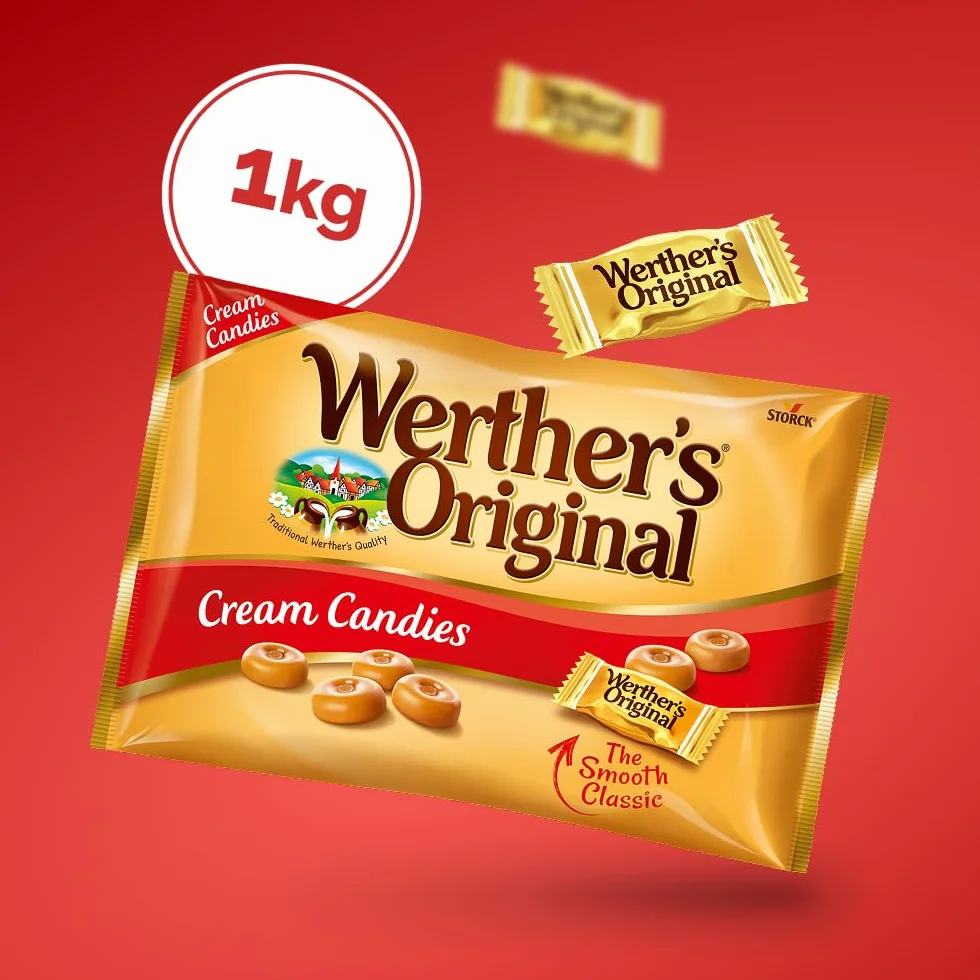 Werther's Original Caramelos Toffee de Mantequilla y Nata Fresca 1 kg Sin Gluten Vegetarianos