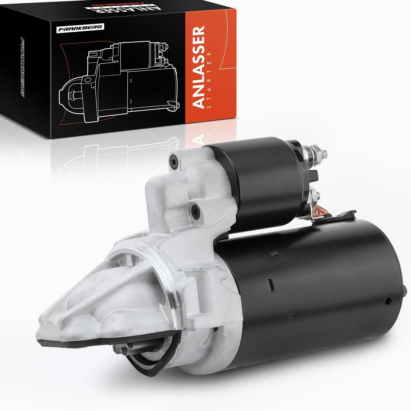 Frankberg Motor de arranque diésel 2 KW 12 V 1745176 1740948 | 12 Zähnezahlahl; Compatible con: Autobús de tránsito V363 FAD FBD, Caja de puente, Caja de tránsito FA, Autobús Jumper
