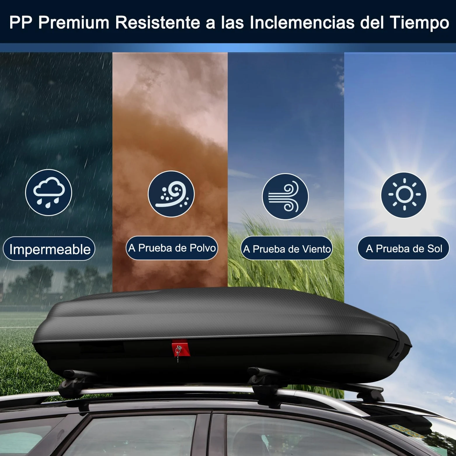 COSTWAY Cofre de Techo 250L, Cofre Techo Coche para Vehículo Impermeable con Llaves, Porta Equipaje de Automóvil, Caja de Equipaje de Techo para Coche, Vagone y SUV, Plata + Negro