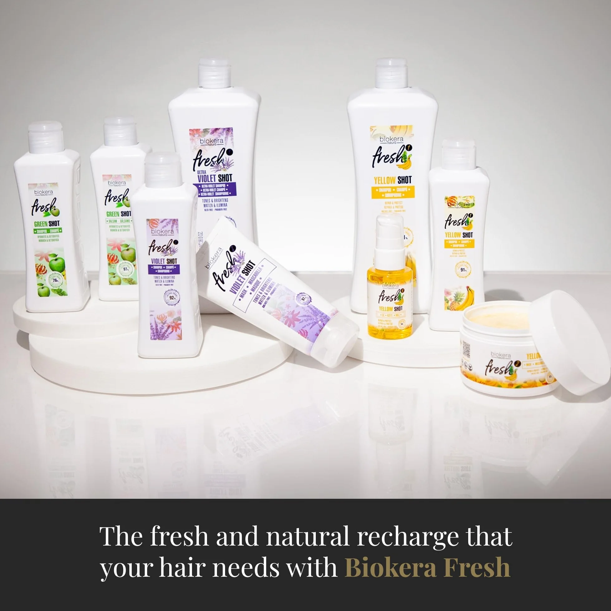 Biokera Fresh Yellow Shot Mascarilla Reparadora Cabello Dañado 250 ml Antiencrespamiento Sin Sulfatos Parabenos