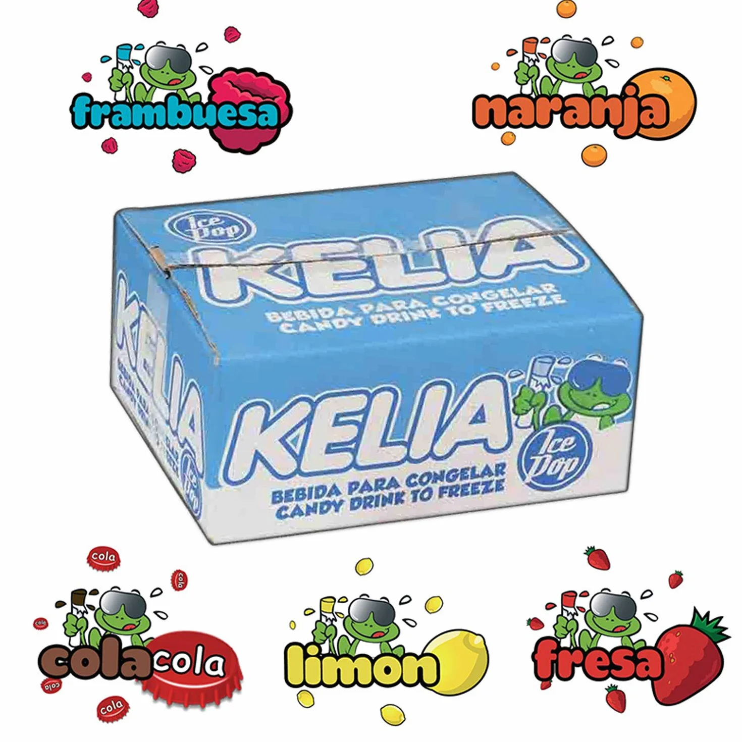 Helado de agua Fresa Limón 60 Unidades 105 ml Sabores Surtidos Bolsa
