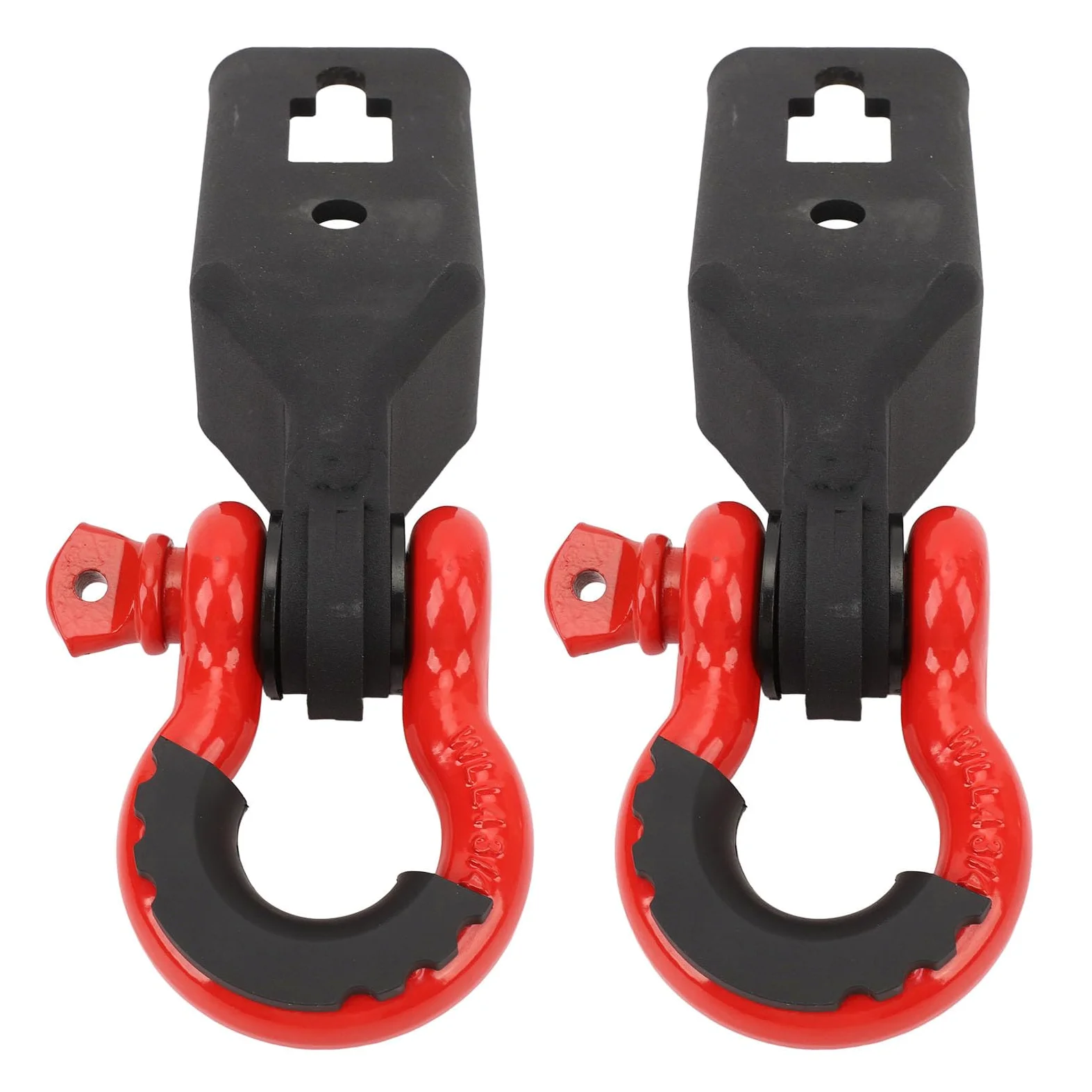 Drfeify Par de Montaje de Grillete de Gancho de Remolque Delantero con Anillos en D de 3 4 Pulgadas Soporte de Montaje de Gancho de Remolque Delantero de Acero Resistente con Recubrimiento en Polvo