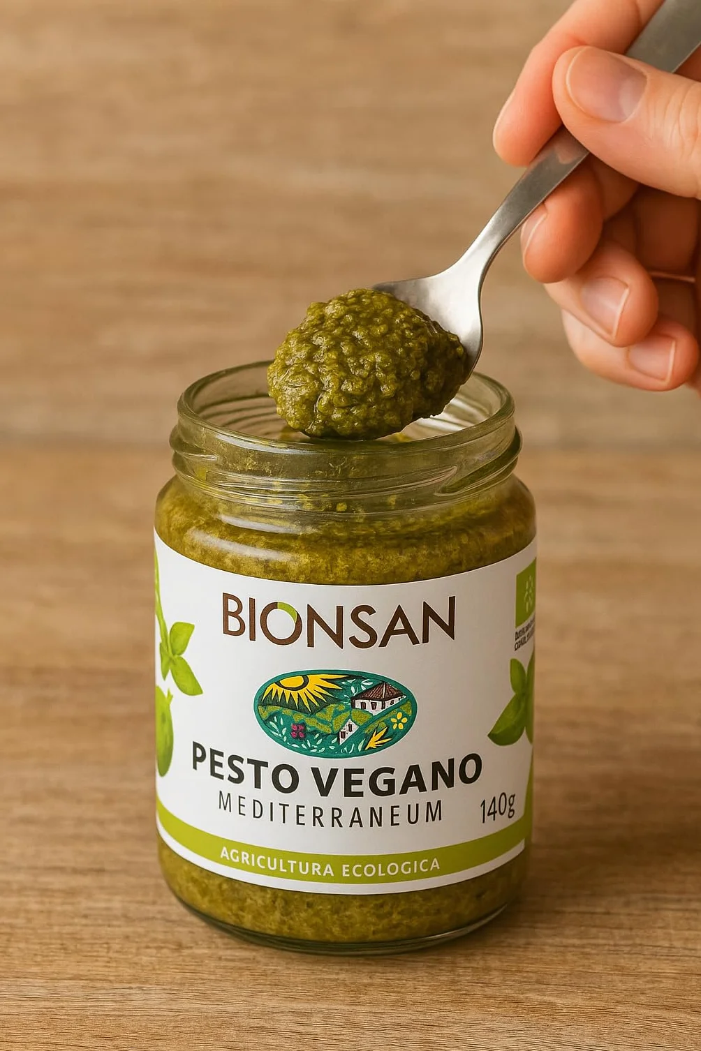 Pack 3x Pesto Vegano Bio 140g Bion san Salsa Ecológica Sin Queso 100% Vegana
