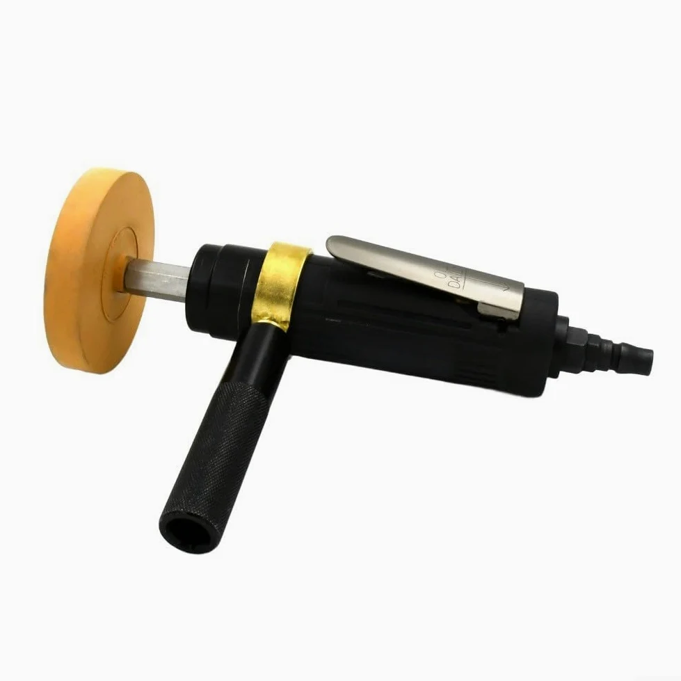 Kit de herramientas neumáticas para quitar pegamento con rueda de goma de goma de 4 pulgadas, adaptador de taladro de rosca de 5/16 a 24 para calcomanía de vinilo para extracción de cinta de rayas en