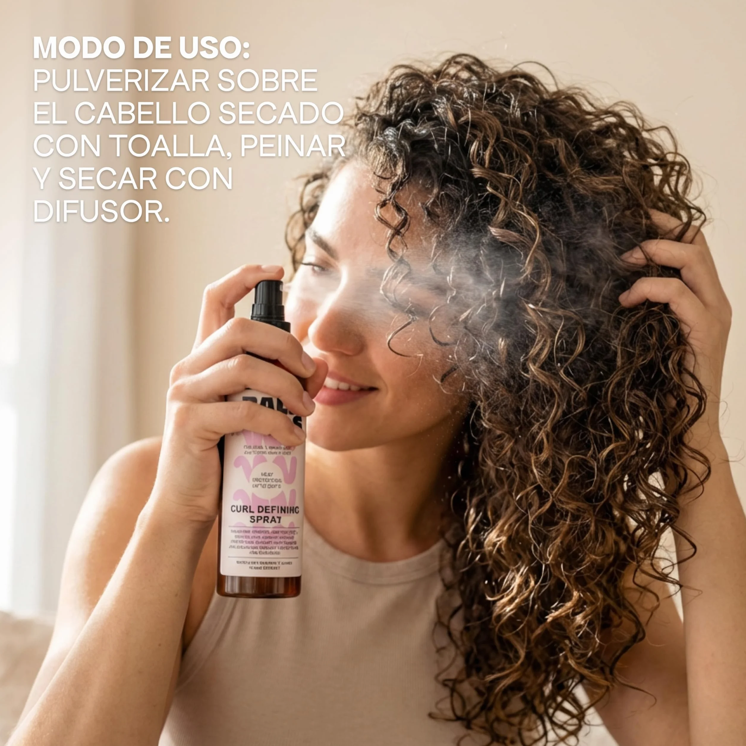 Bali Curls Curl Leave In Spray Difusor Protector del Calor - Spray termoprotector para cabello rizado - 150 ml