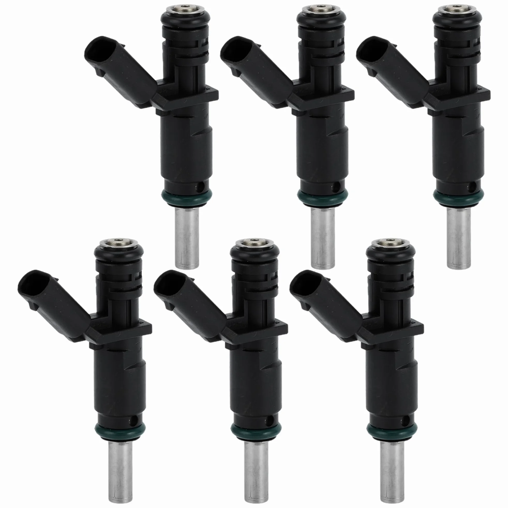 Inyector De Combustible Para Mercedes-Benz C230 2.5 05-14 6Pcs | Negro, Metal/Plástico, 68011710Aa, Para Mercedes-Benz W204, R230, W211, W212, Clk, Slk, Ml, R, Voltaje: 12V, Pines: 2