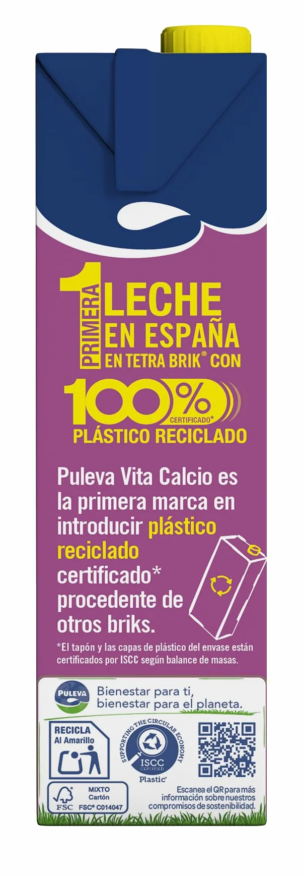 Puleva Vita Calcio Leche Semidesnatada Enriquecida con Calcio Sin Lactosa Pack 6 x 1L