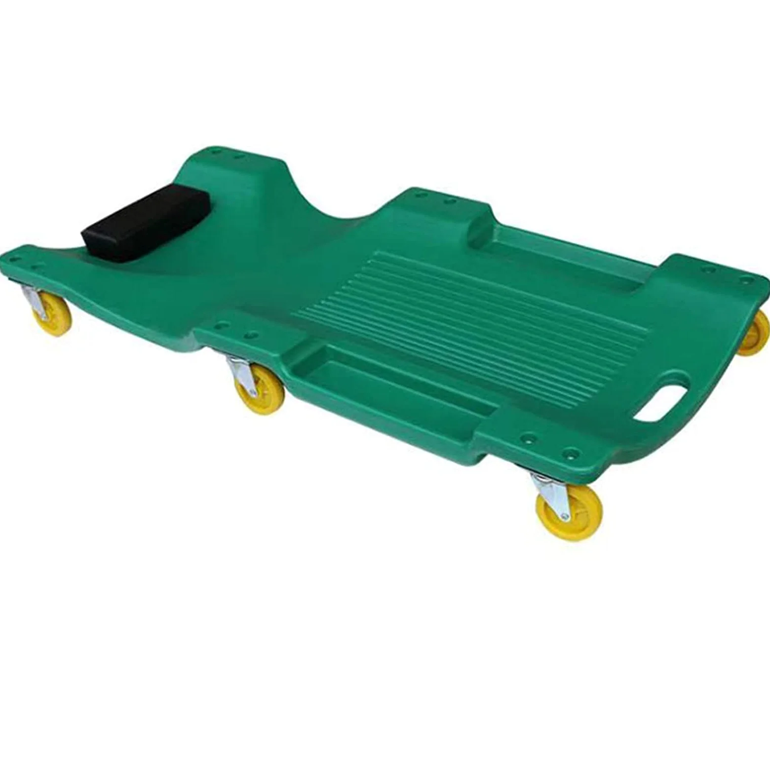 Camilla Del Carro De Mecánico De 40 Pulgadas Con Reposacabezas De Cuero Cómodo Y 6 Poleas Móviles, Bandejas De Herramientas Dobles, Cubierta Ergonómica, Garaje De Plástico Rodante ( Color : Green )