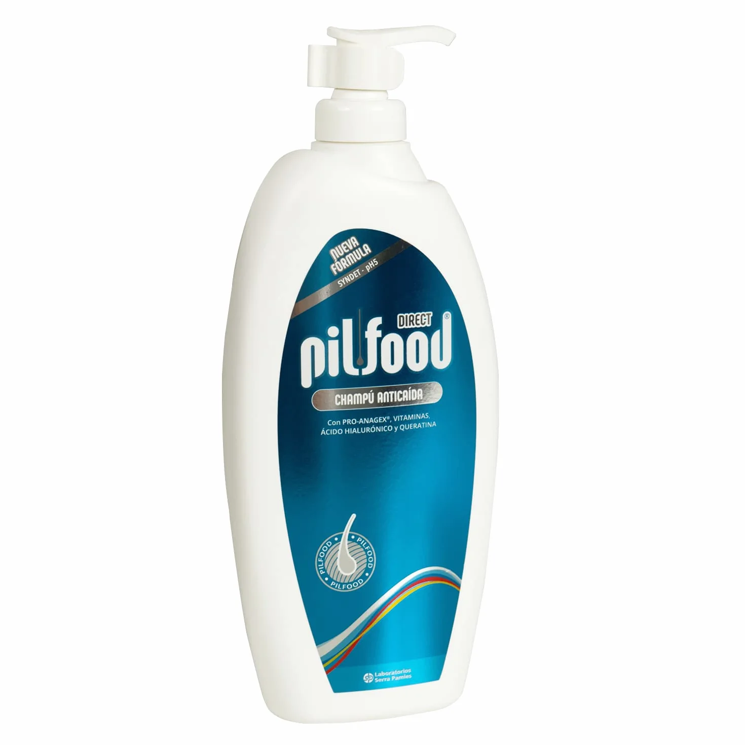 Shampoo Pilfood Direct Vegetal Anticaída Capilar con Pro-Anagex Ácido Hialurónico y Betaína 500ml pH5 Sin Parabenos Sulfatos Siliconas