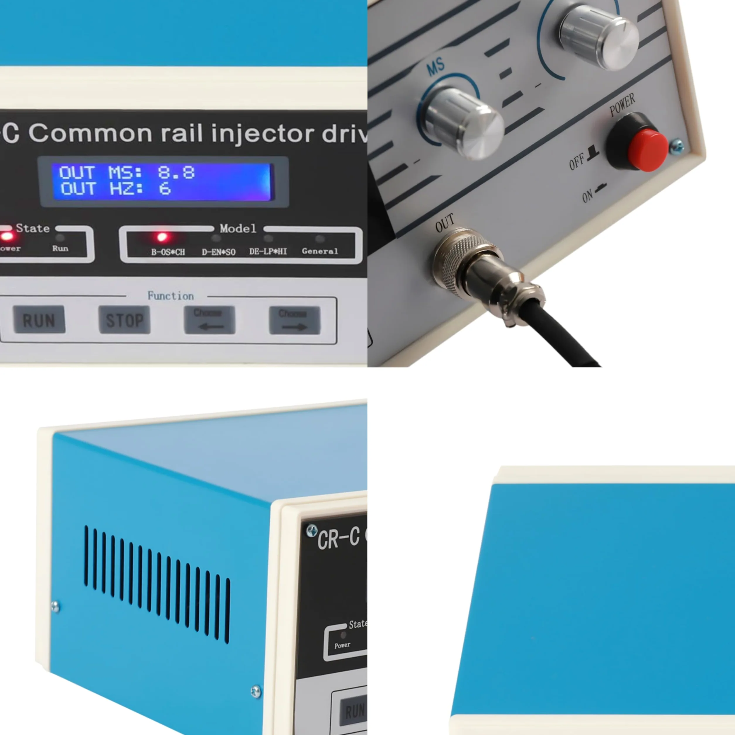 CR-C - Comprobador de inyectores de diésel, de aleación, CR-C, multifunción, Common Rail Injector de combustible, con botones de ajuste, 25 x 19 x 11 cm