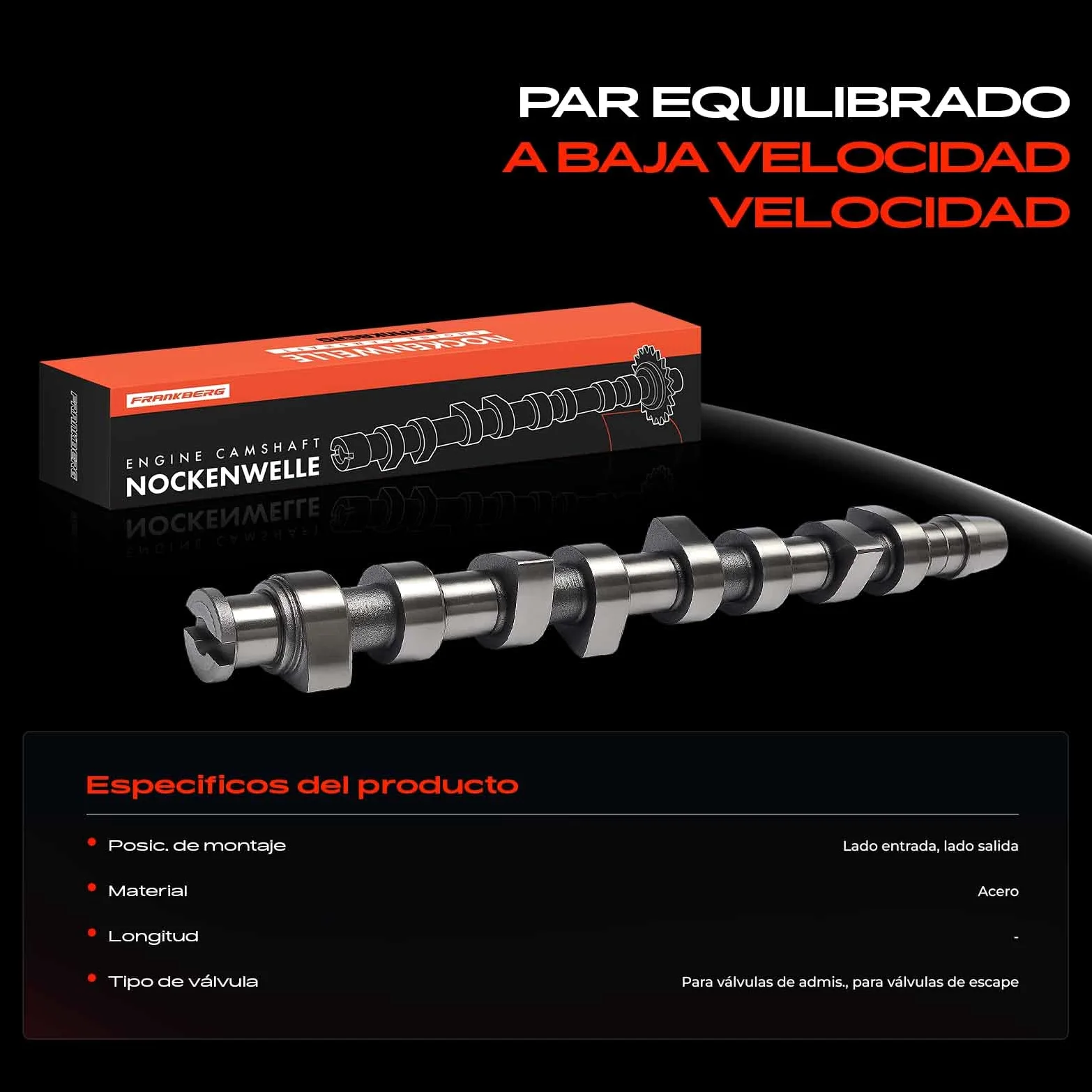 Frankberg Árbol de levas diésel 038109101K | Compatible con: Furgoneta Golf IV 1J1, B.o.r.a 1J2, A3 8L1, Nuevo Beetle 1C1 9C1, Golf IV Variante 1J5