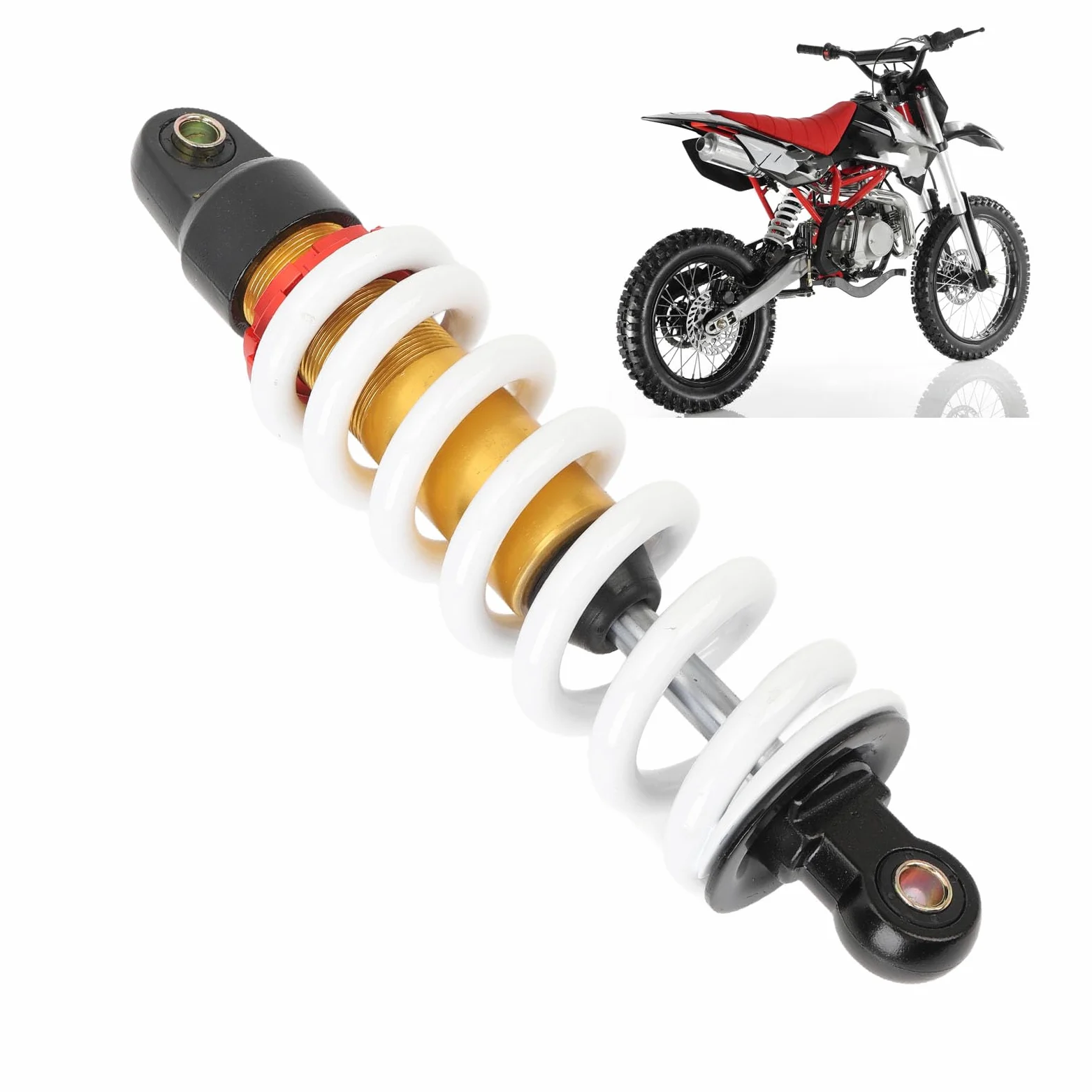 Amortiguador de Motocicleta, Suspensión de Amortiguador de 280mm Ajustable para 50c c-150c c Pit Bike ATV Go Kart Scooters