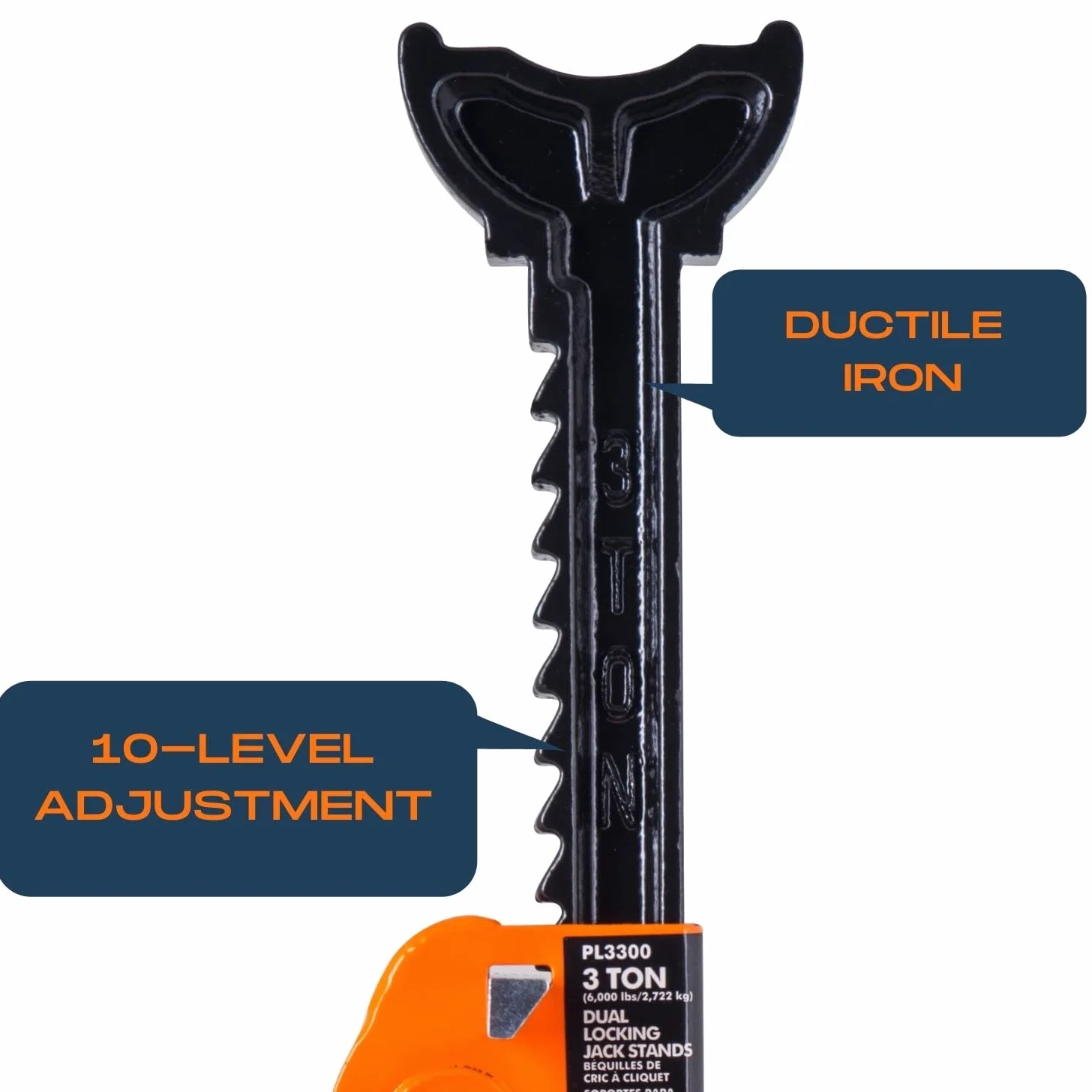 Pro-LifT PL3300 - Soportes de Gato Resistentes para Coche, 3 toneladas en par con pasadores Dobles, Bloqueo de Mango y Pasador de Movilidad para Mayor Seguridad, Ideal para Taller de reparación de