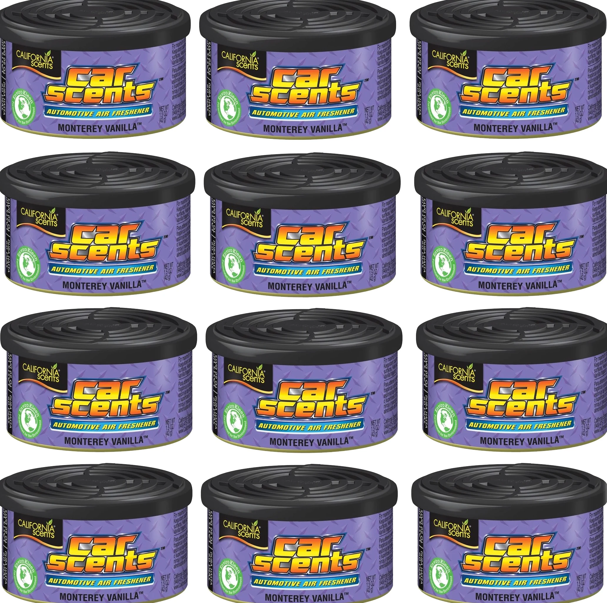 California Scents Car Scents Coche Aromas de Aire Ambientador - Monterey Vanilla - 12 Unidades