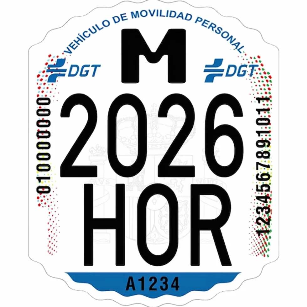 Matrícula Patinete Eléctrico VMP Adhesiva Oficial Homologada