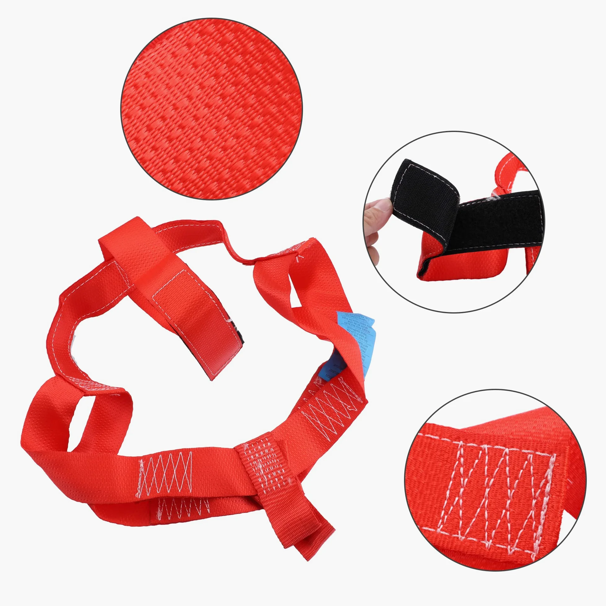 A ABSOPRO 1 Conjunto Delantero Trasero Rueda Transporte Amarre Abajo Correa Nailon Negro Rojo