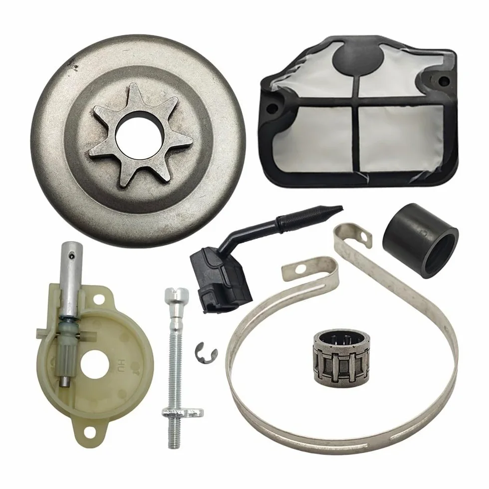 Kit de Banda de Freno Tensor de Cadena de Aceite de Tambor de Embrague Apto for repuestos de Sierras de Cadena 142 141 137 136 36 41